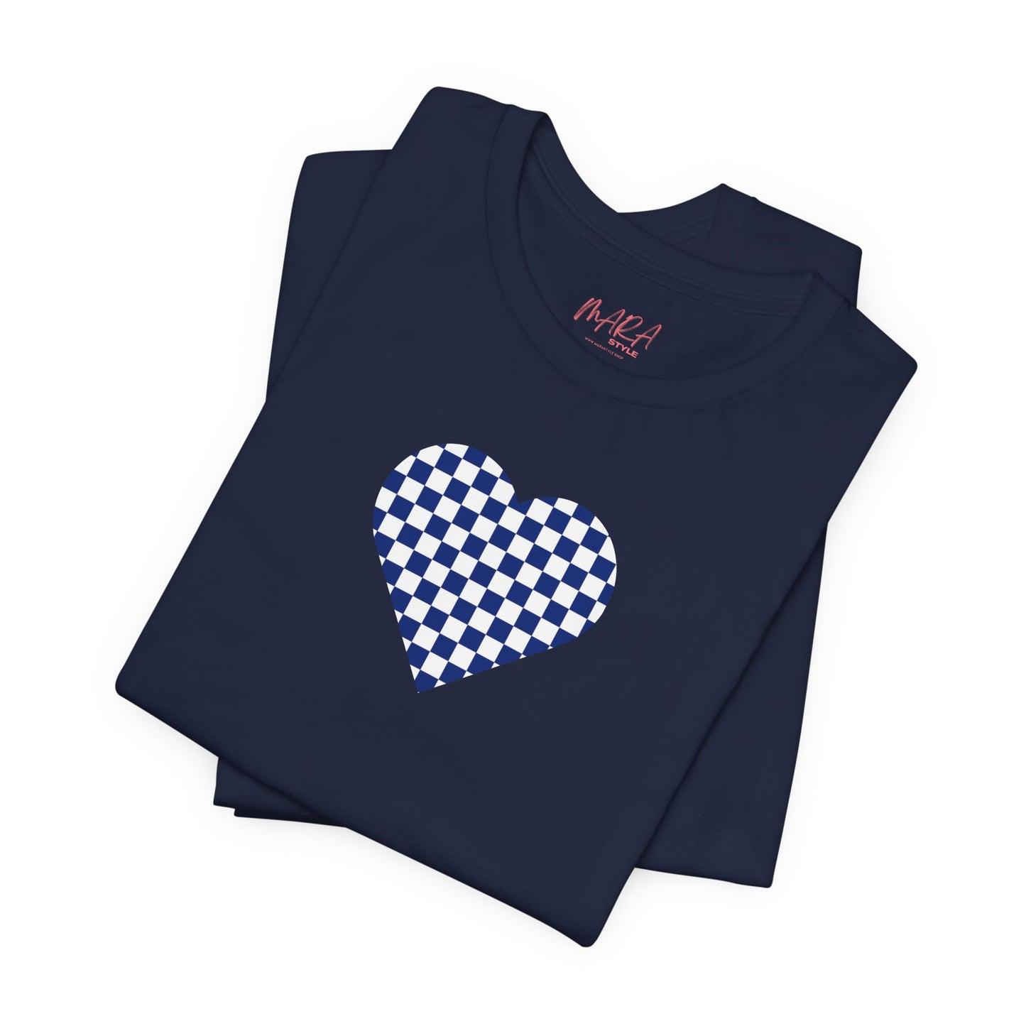 Checkerboard Heart Ladies Tee | Preppy Basics