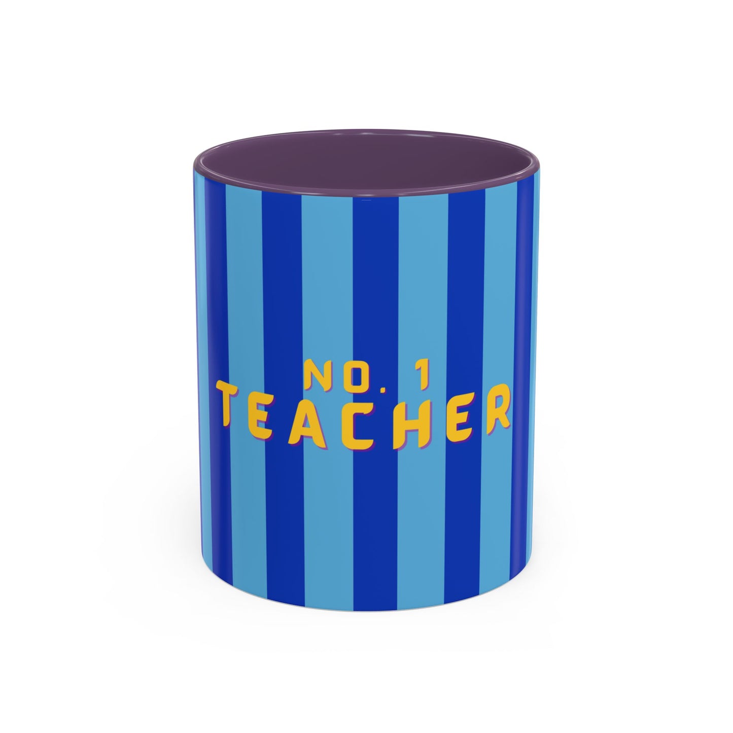 No. 1 Teacher Blue Accent Coffee Mug
