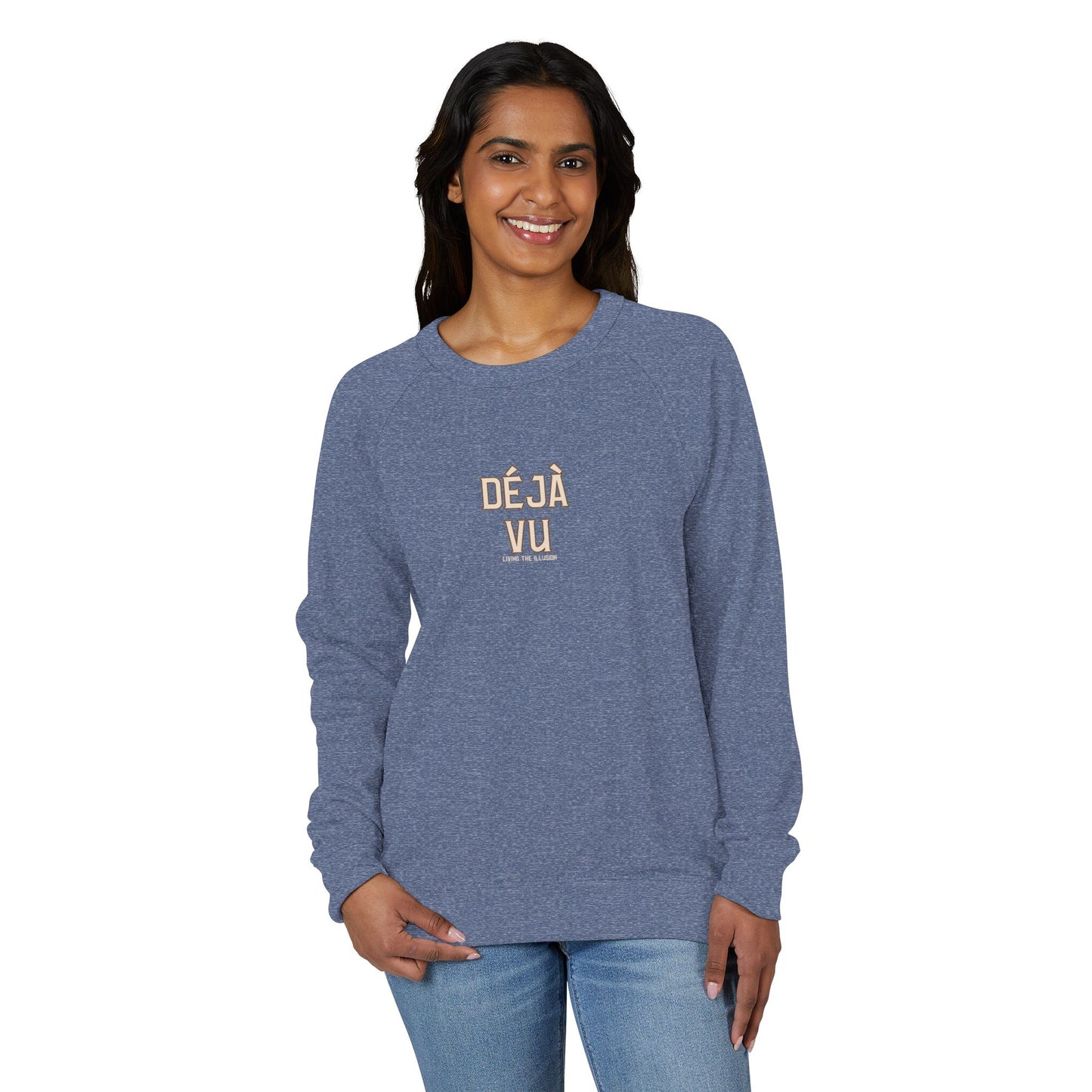 French Terry Crewneck "Déjà Vu"Sweatshirt, Stylish Casual Wear