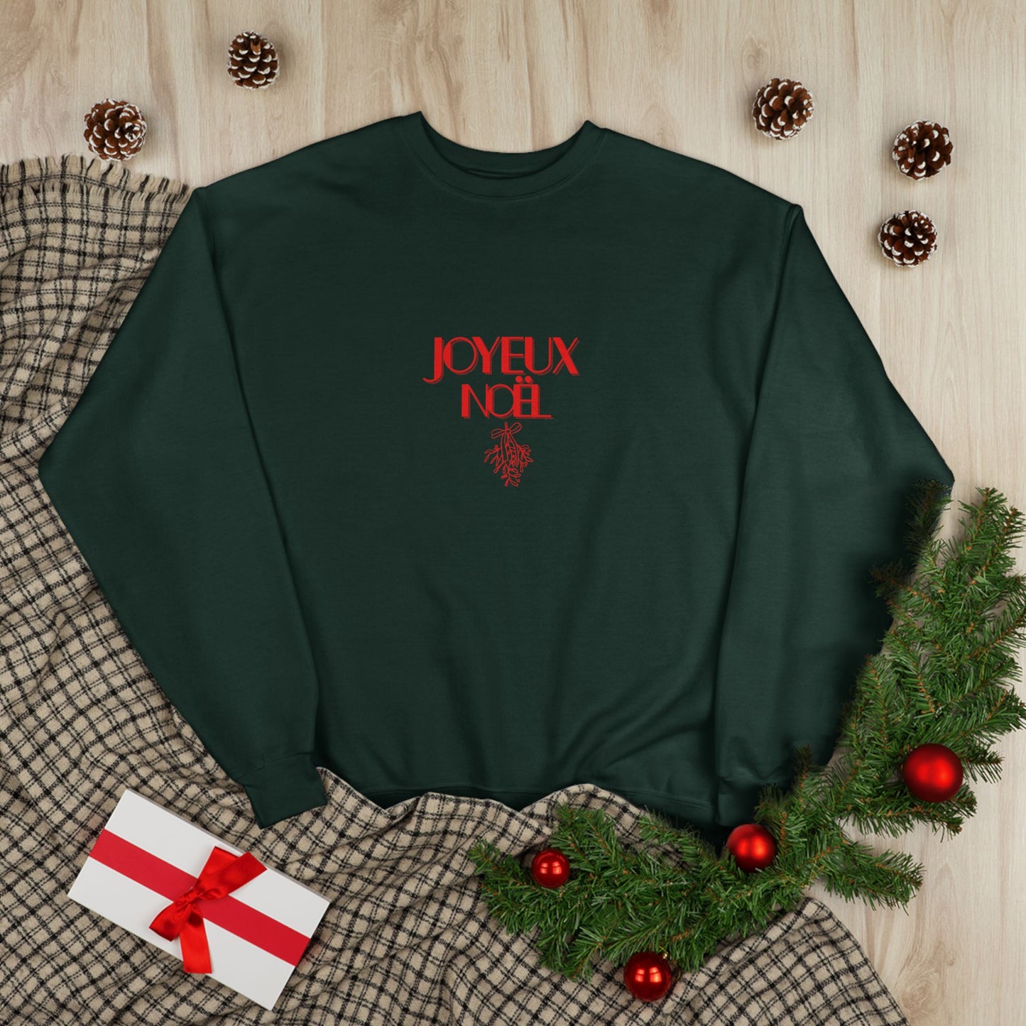 Joyeux Noël Crewneck Sweatshirt, Christmas Jumper