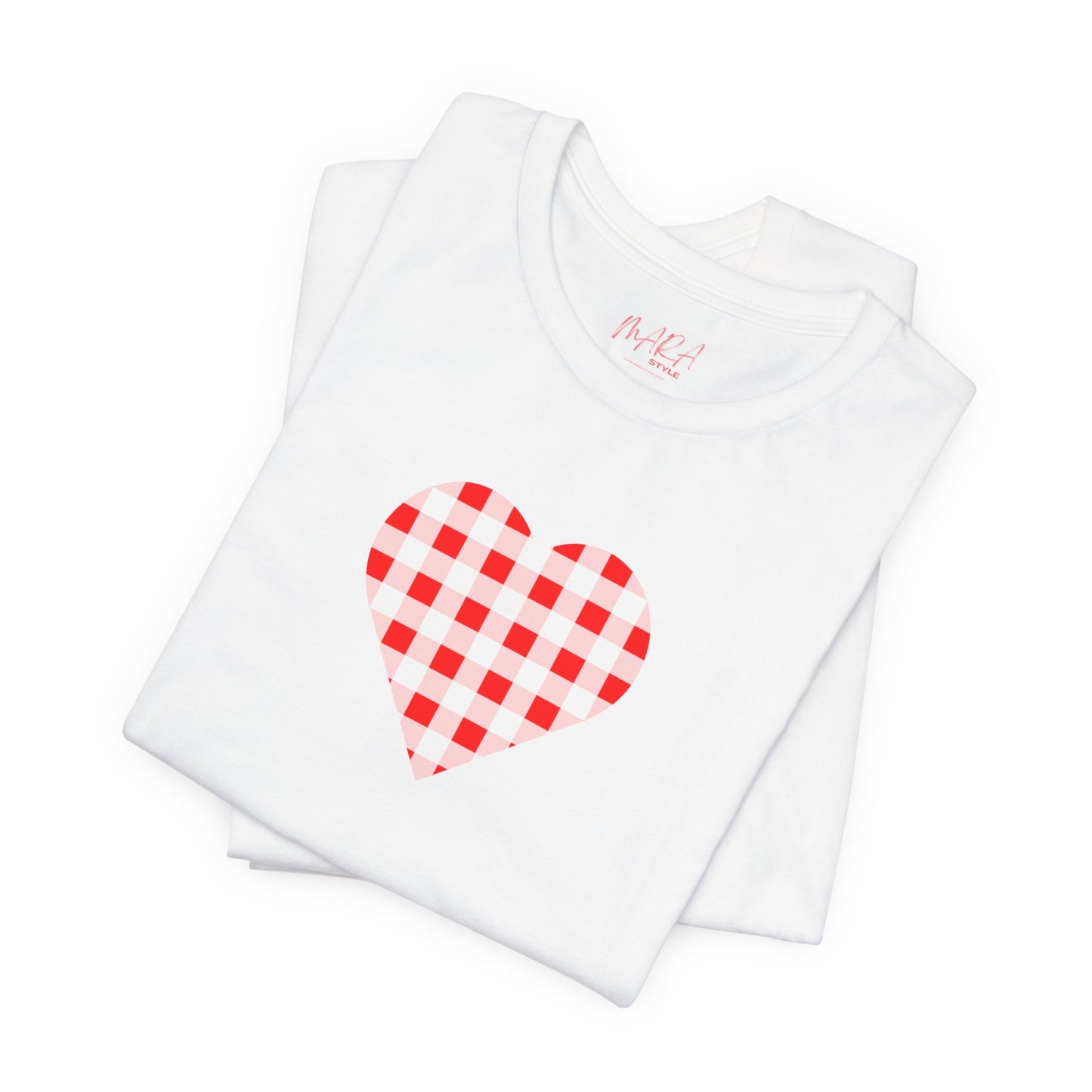 Red Gingham Heart Ladies Tee