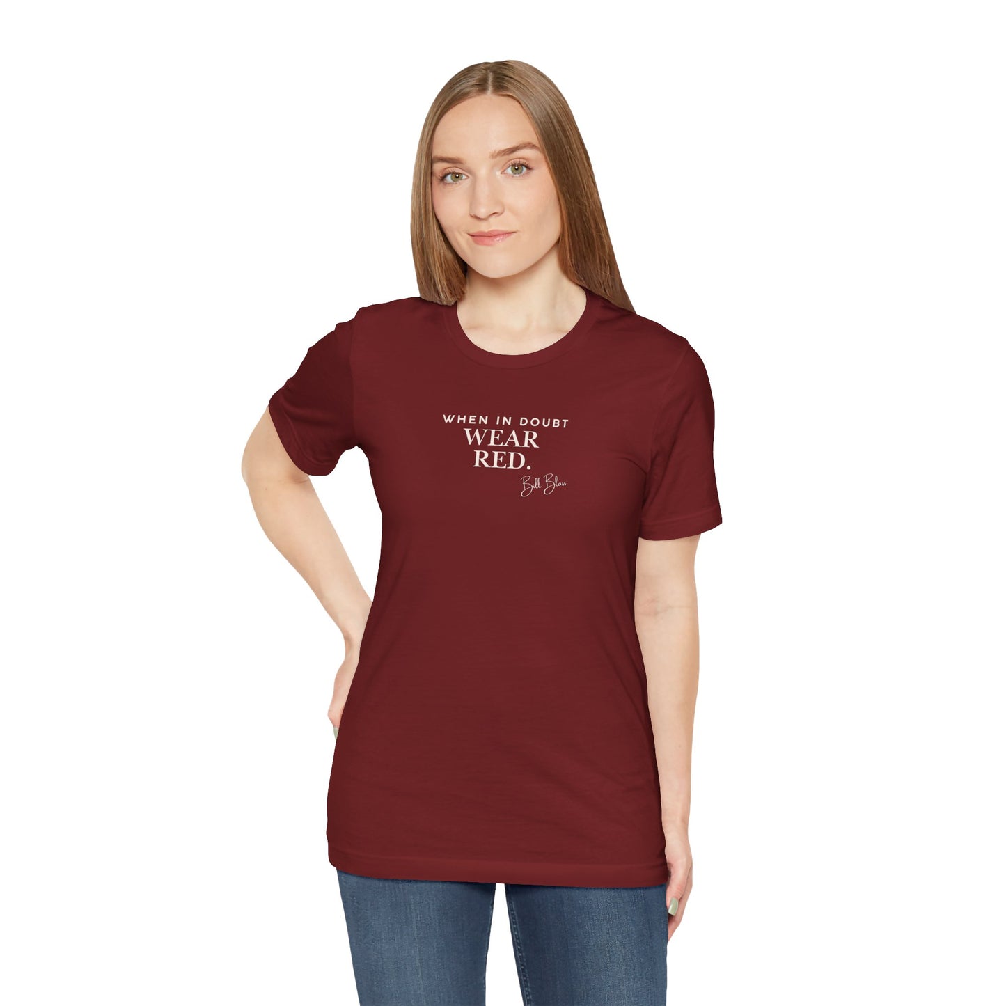 Fashionista Tee "When in Doubt Wear Red" - Bill Blass