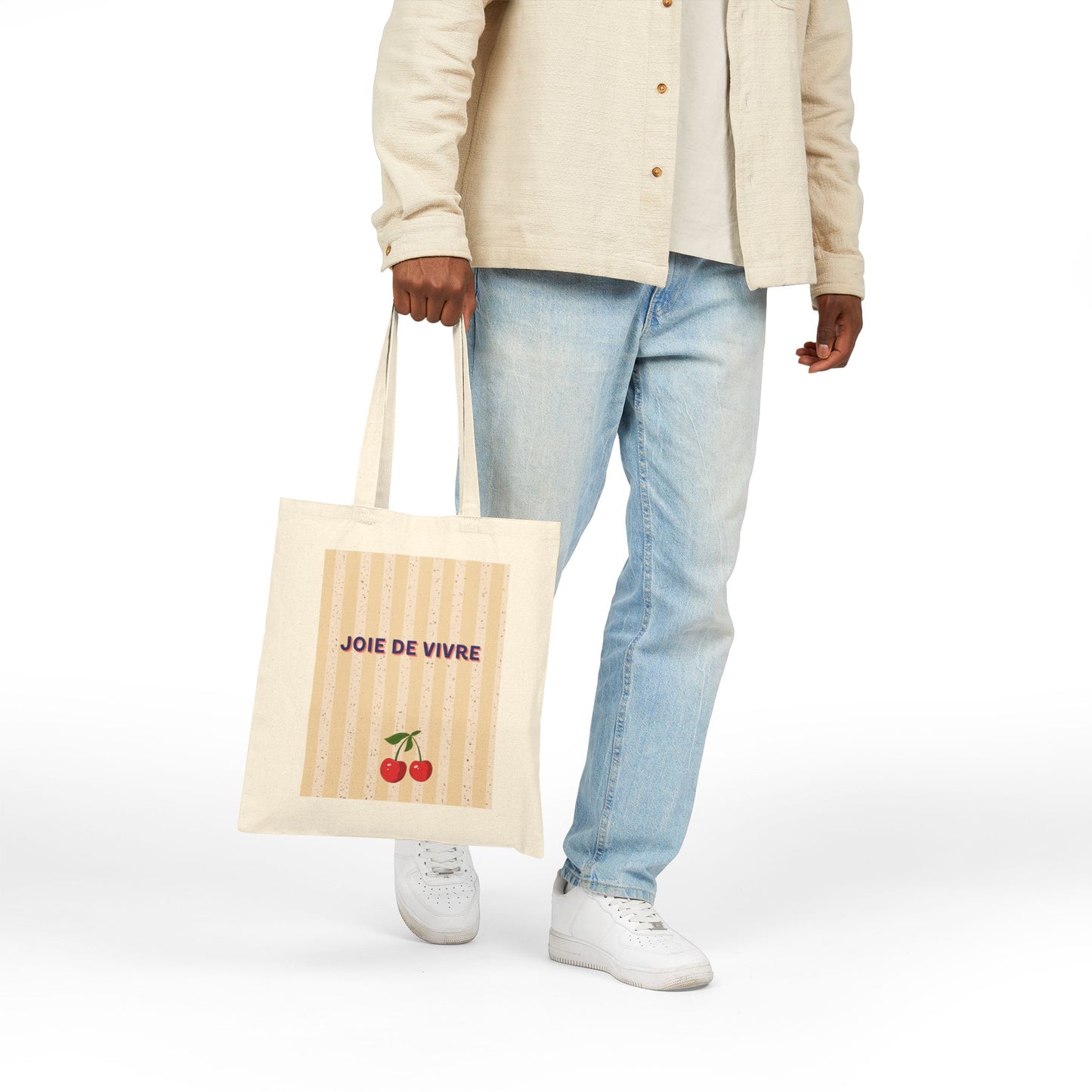 Joie de Vivre Cotton Beach Bag