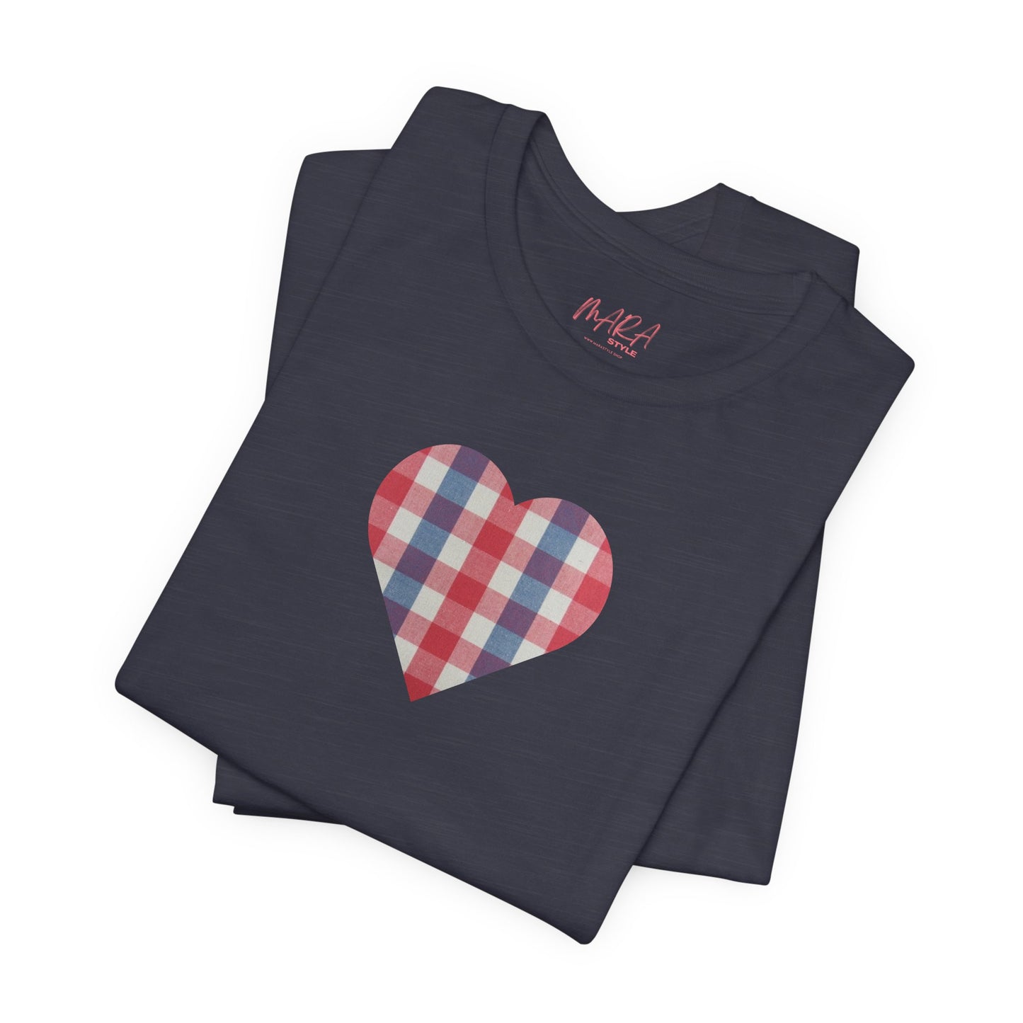 Gingham Heart Ladies Tee, Preppy Basics