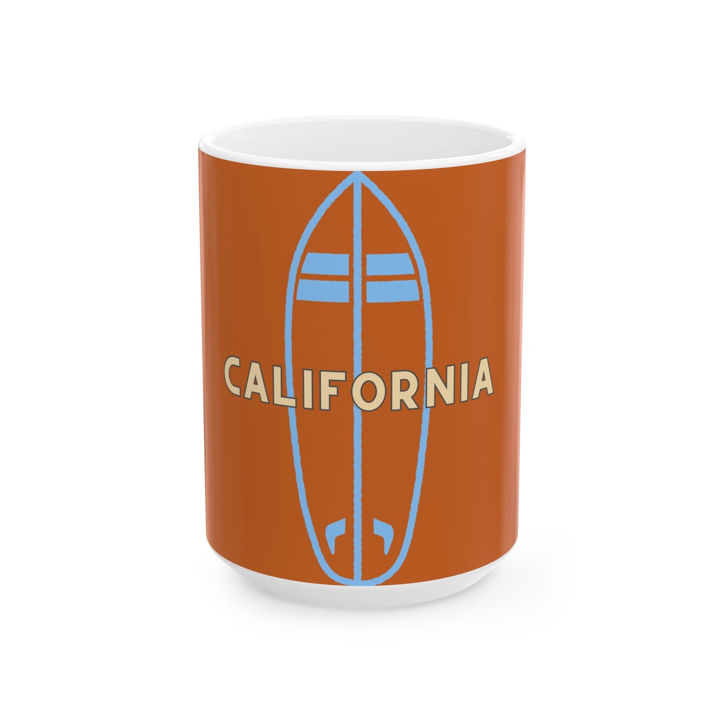California Surfer Ceramic Mug, BROWN