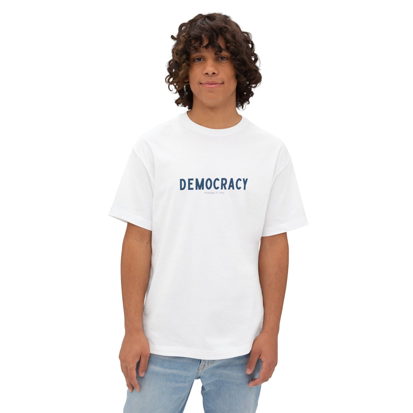 Unisex Oversized Boxy Tee - 'DEMOCRACY'