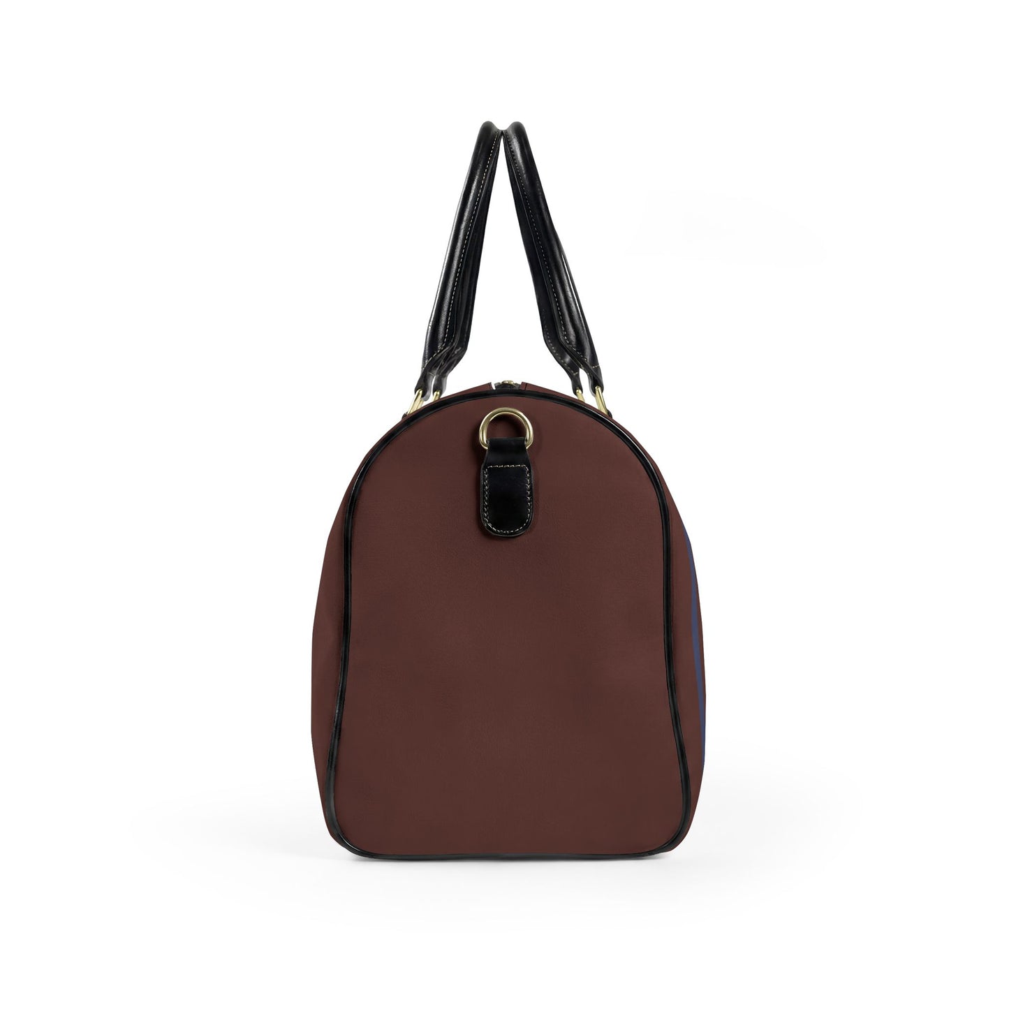 Chic Leather Travel Bag — 'Très Bon' Dark Brown Striped Weekender