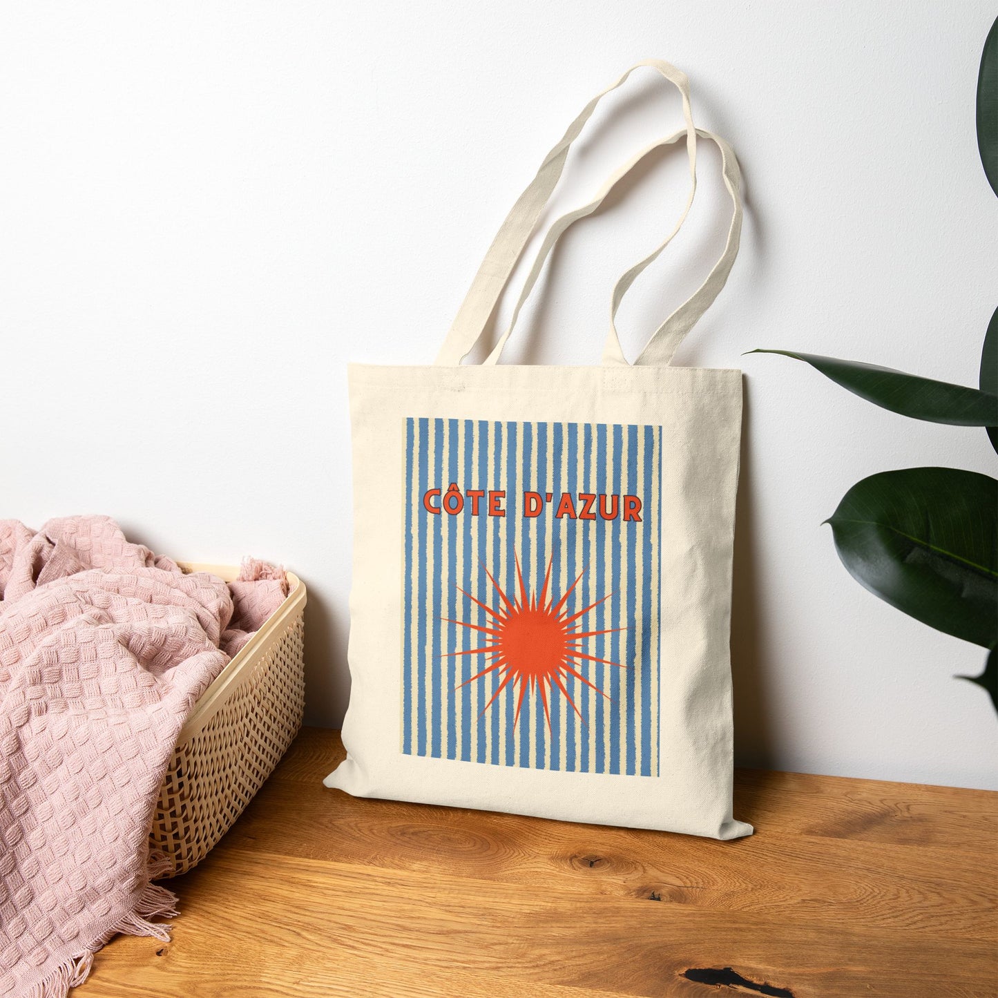 Côte d'Azur Cotton Canvas Summer Tote