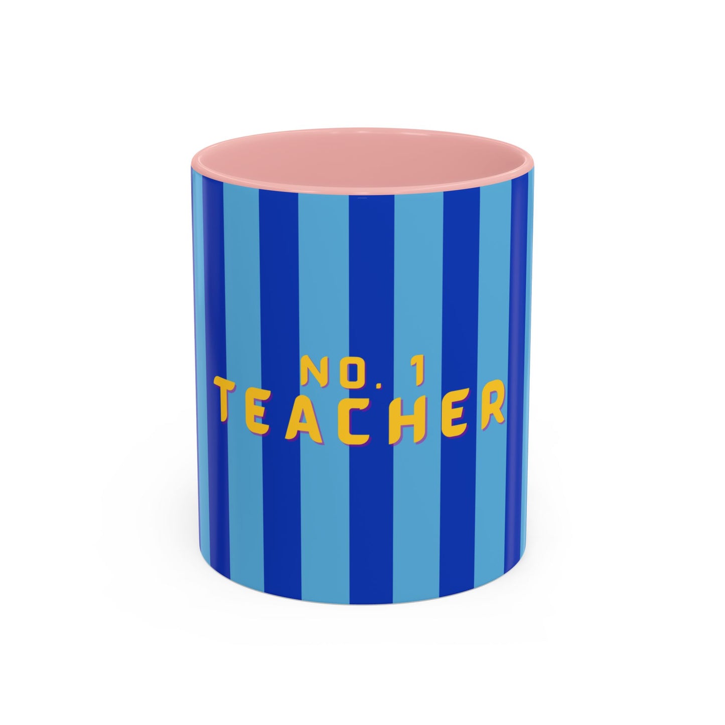 No. 1 Teacher Blue Accent Coffee Mug