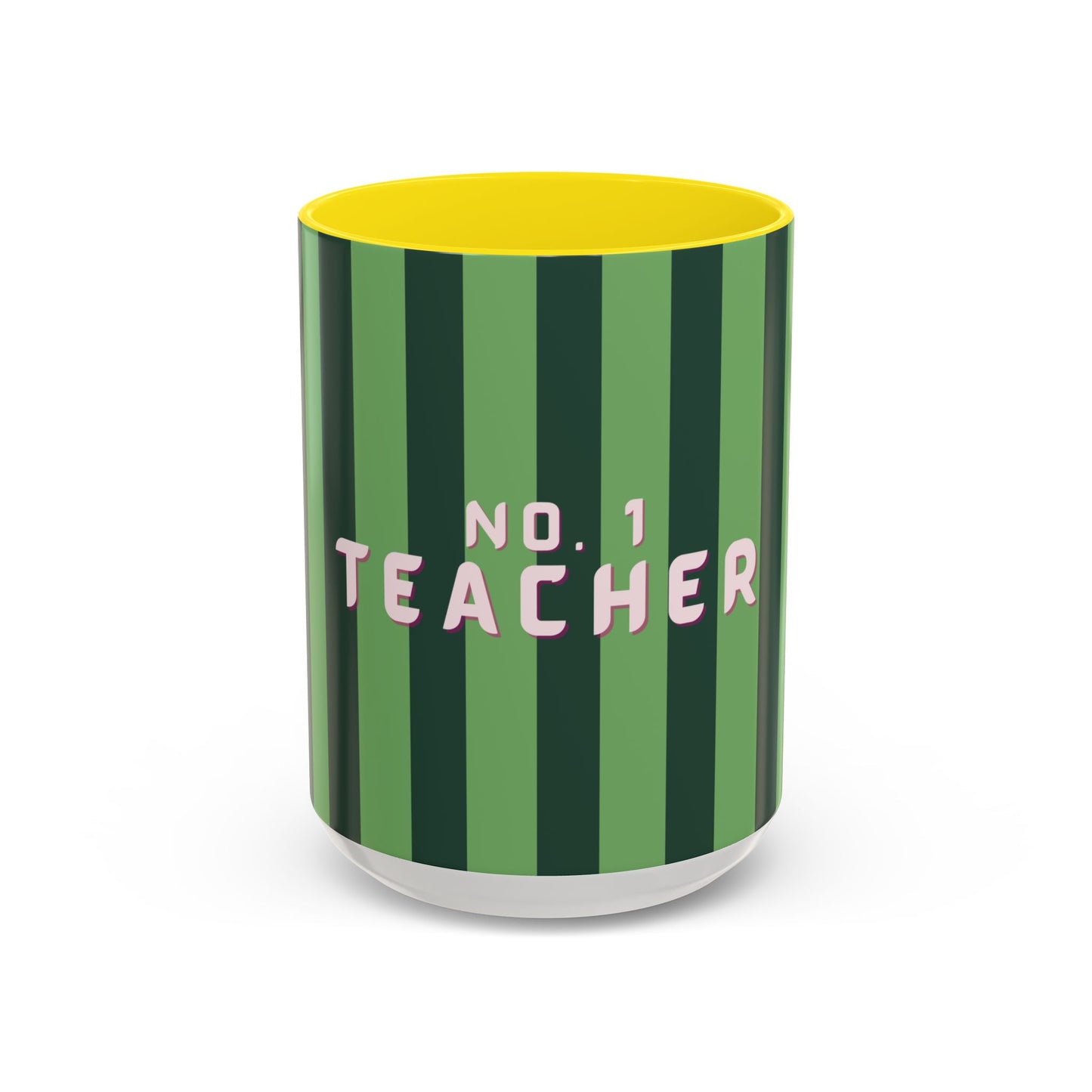 No. 1 Teacher Green Accent Coffee Mug