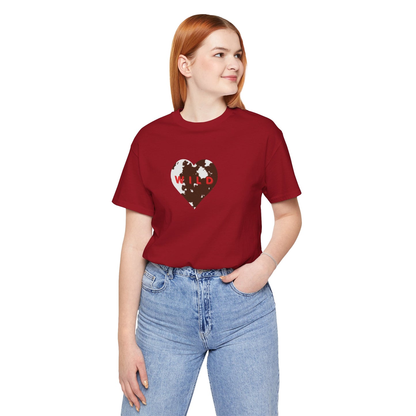 Animal Print Heart Ladies Tee - COWHIDE