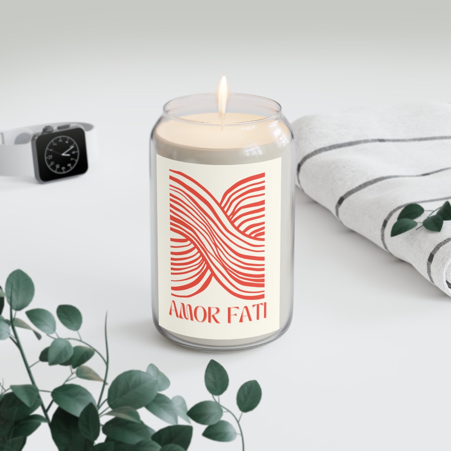 AMOR FATI Stoic Candle, 14 oz RED
