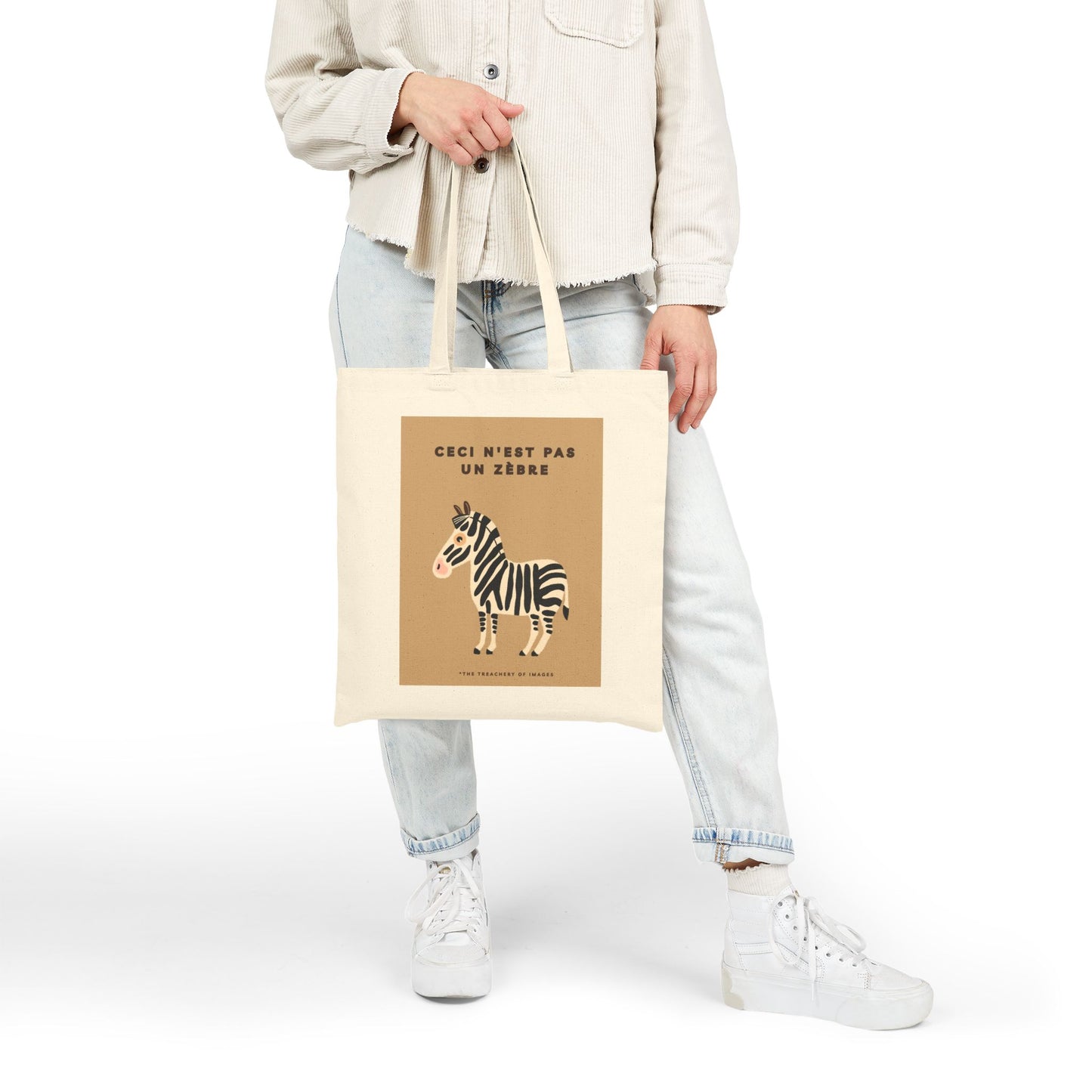 Zebra Canvas Tote Bag, René Magritte Inspired