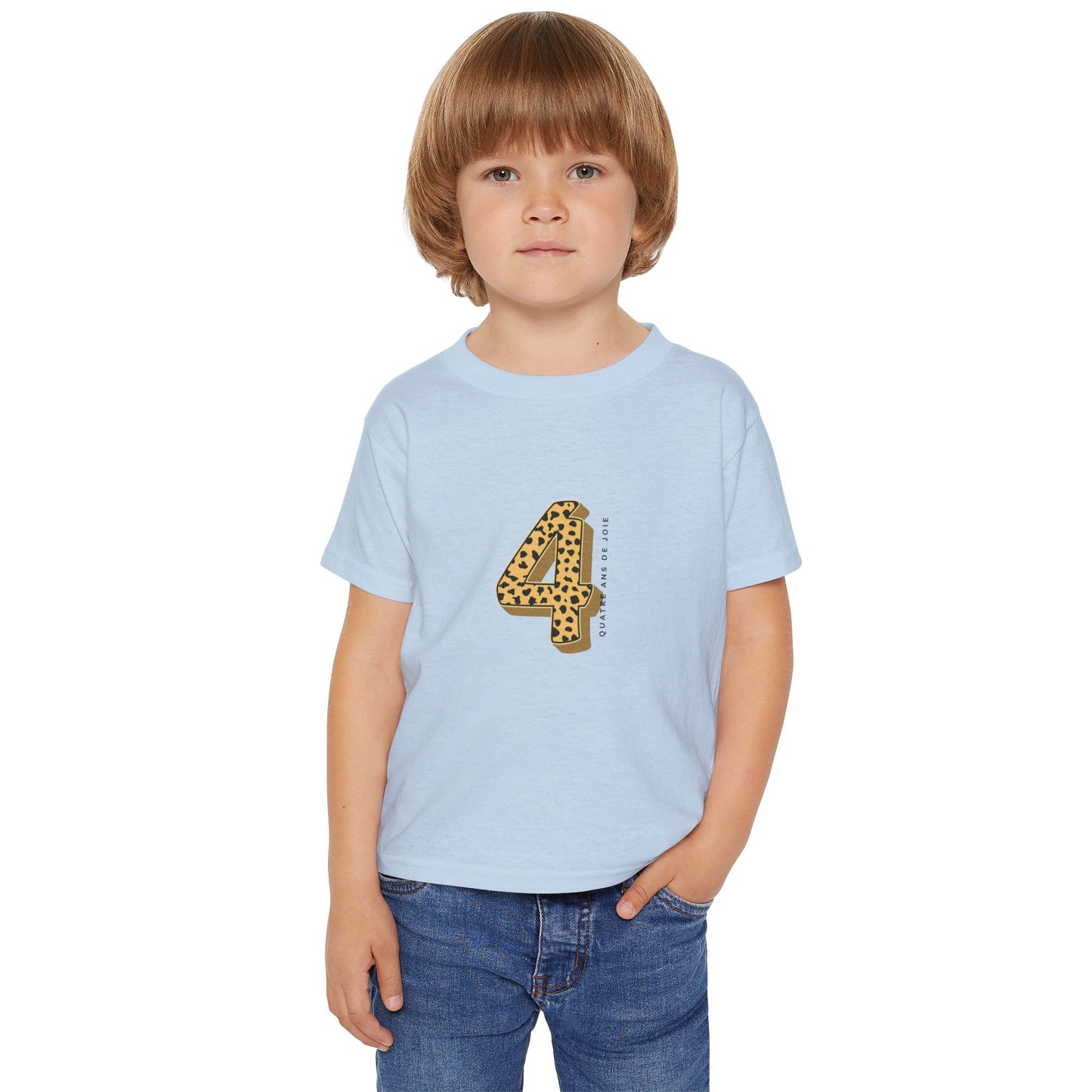 Leopard Print 4th Bday Toddler T-shirt