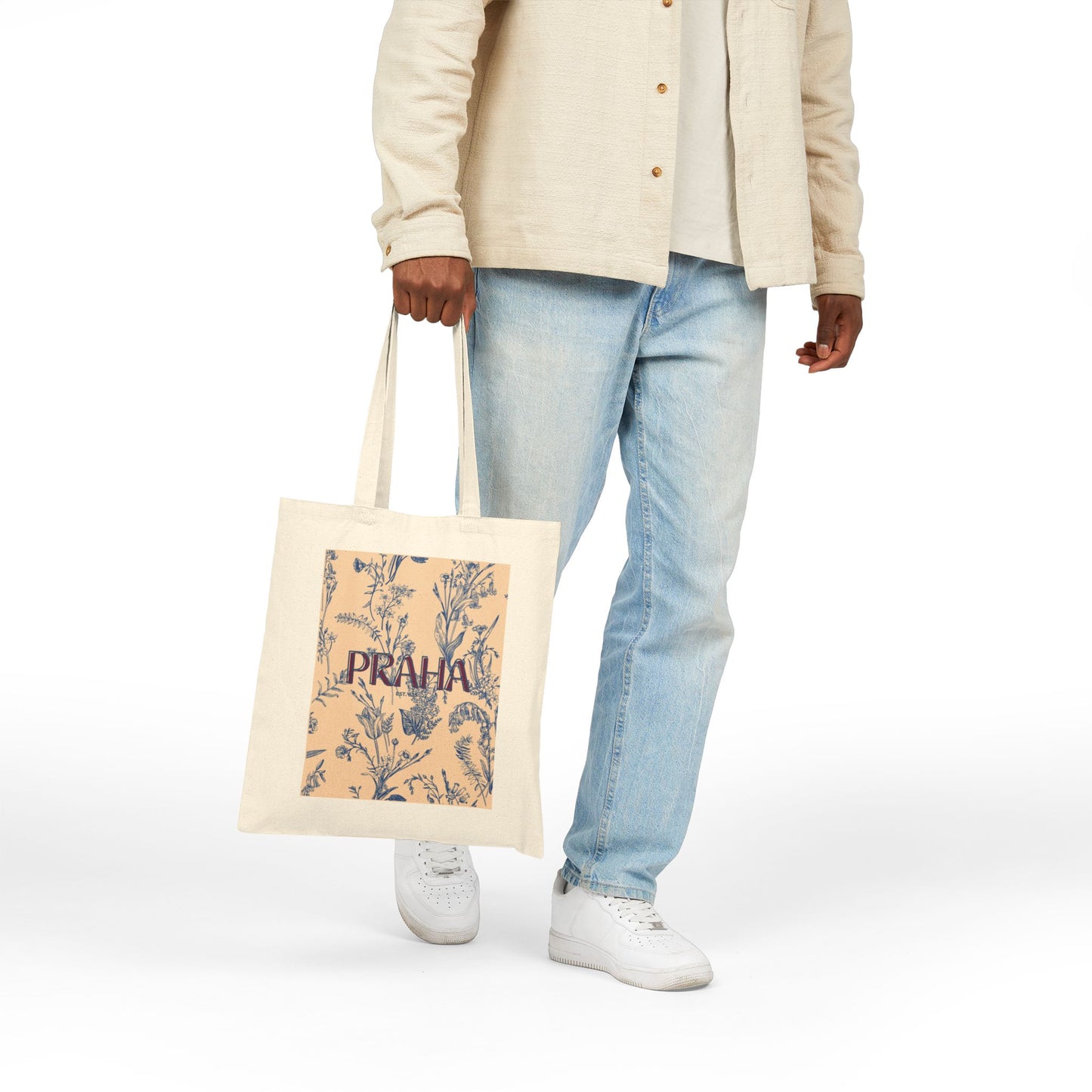 Cotton Canvas Tote, Bohemian PRAHA - Global Nomad Edition