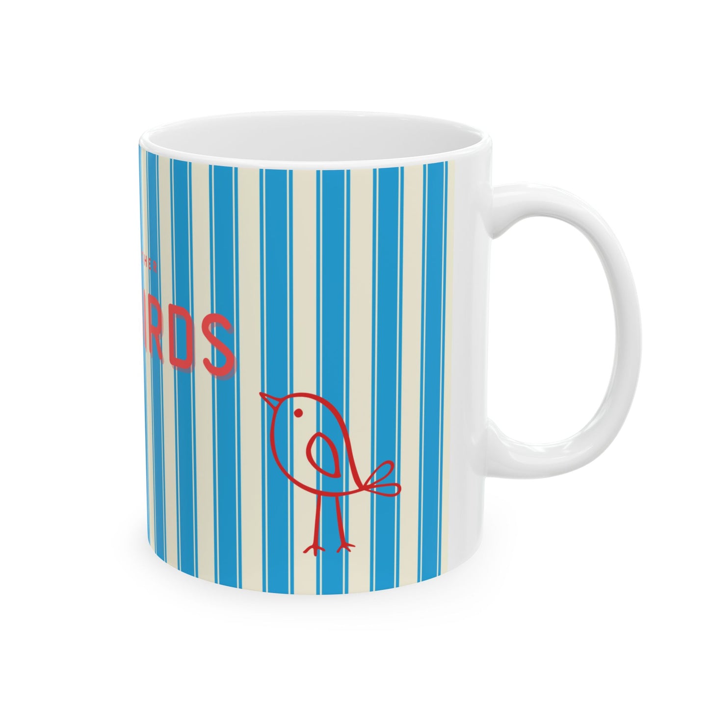 LoveBird Preppy Couple's Mugs, Blue - Newlywed Gift