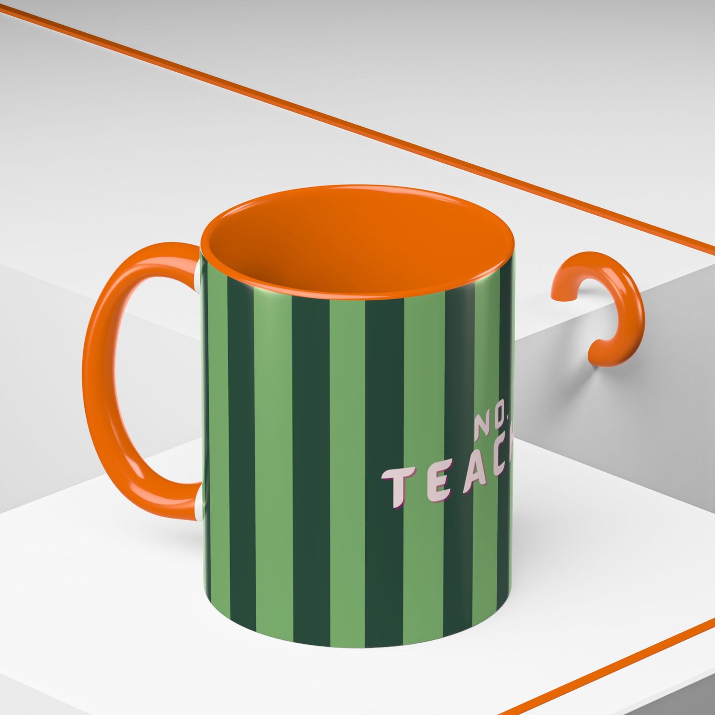 No. 1 Teacher Green Accent Coffee Mug