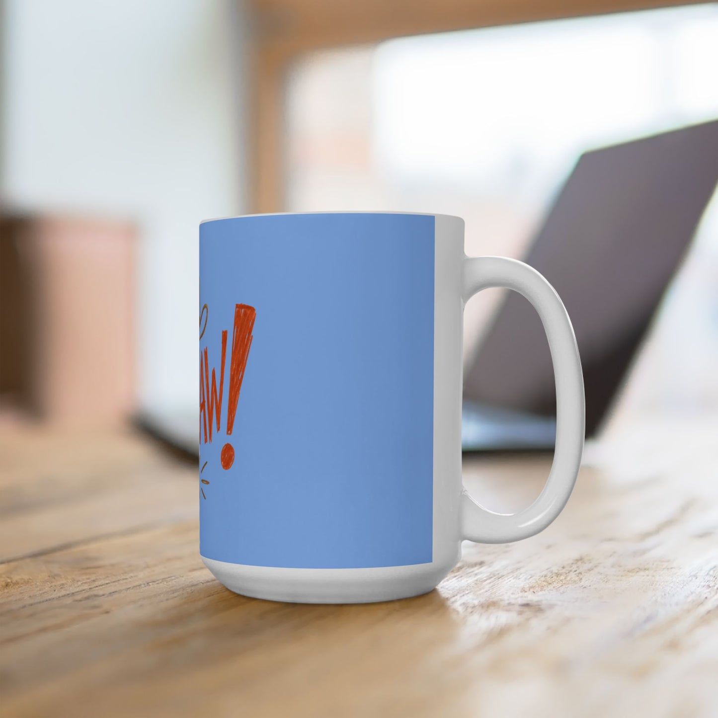 Coastal Cowgirl "Yeehaw" Ceramic Mug, Sky Blue