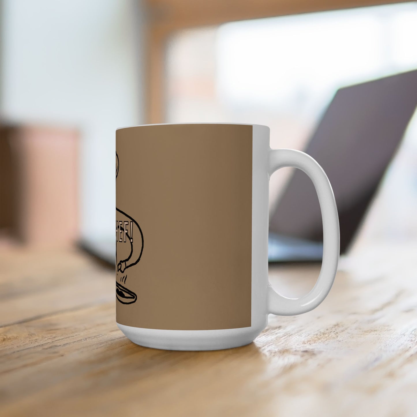Oui Chef! Ceramic Mug, TAN – French Yes, Chef Coffee Cup (11oz & 15oz)