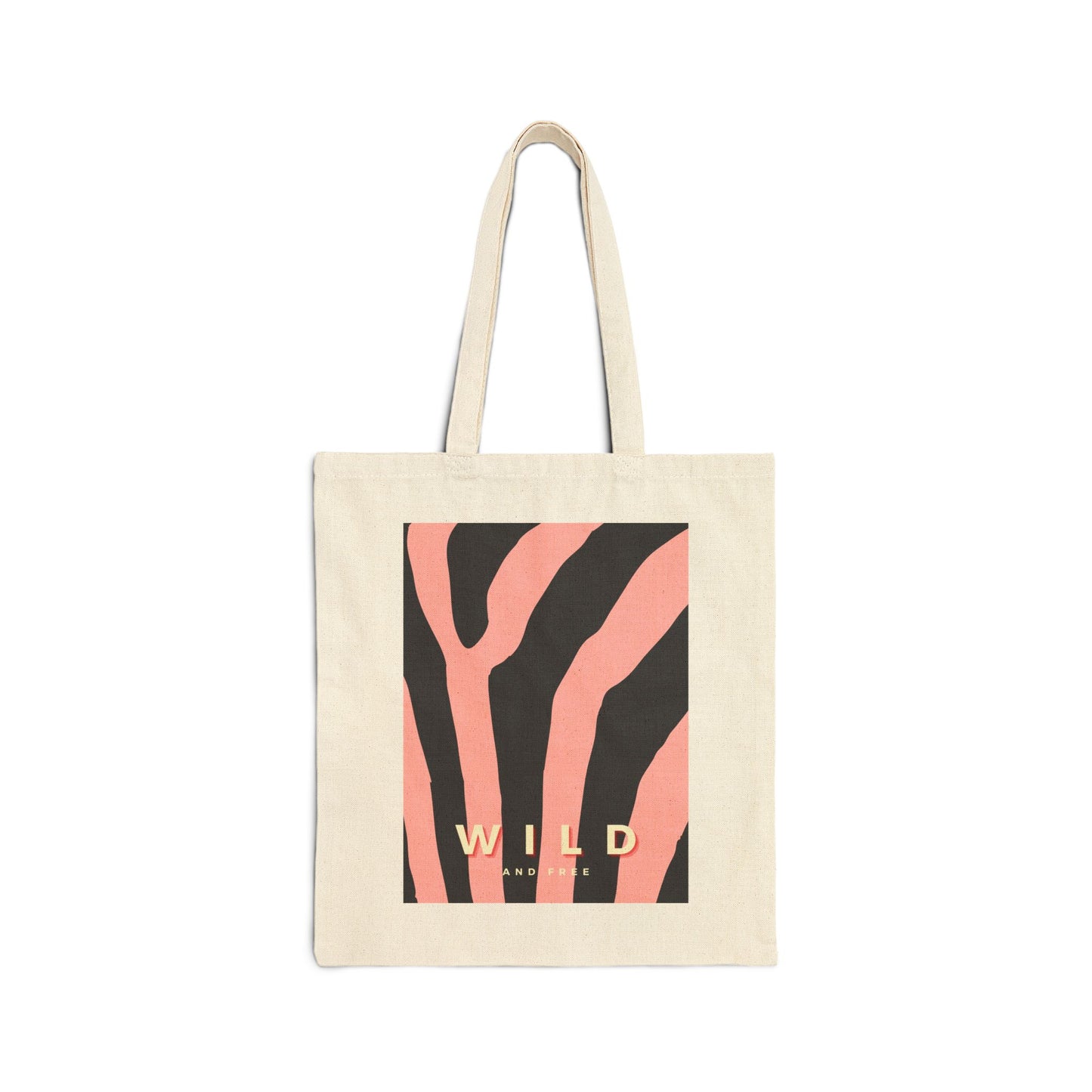 Zebra Print Canvas Tote Bag, WILD and Free