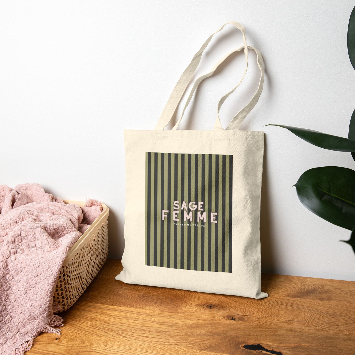 Sage Femme -Wise Women Stylish Tote, Black and Natural