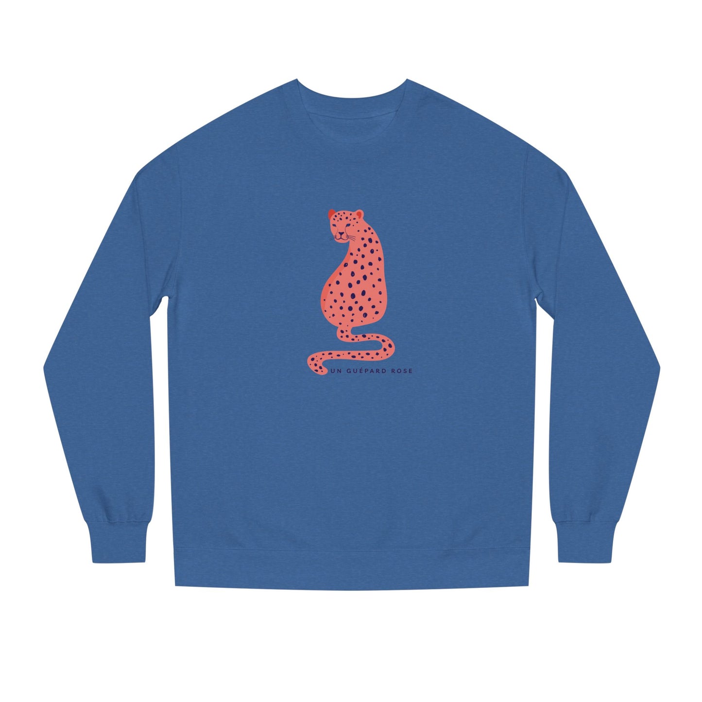 Pink Leopard Ladies Crew Neck, Colorful Sweatshirt