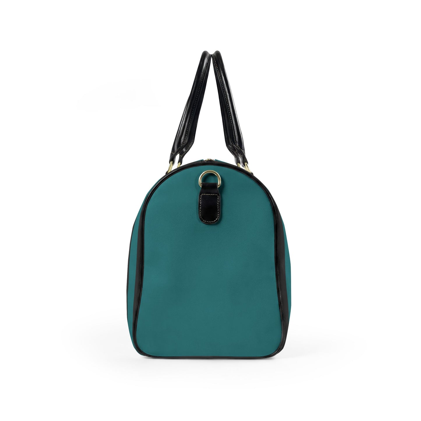 Out of Office Striped Leather Travel Bag, DARK CYAN — Weekend Duffel for Getaways