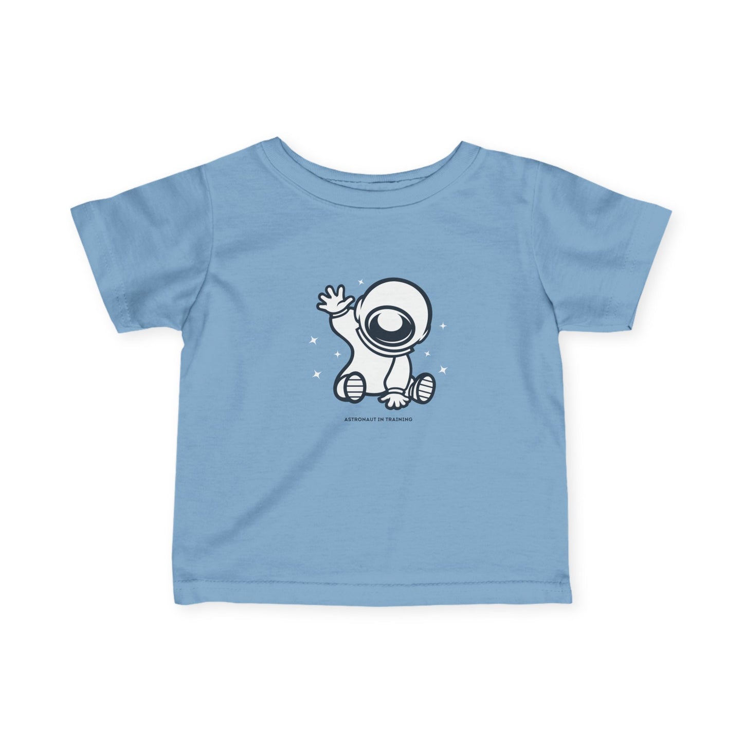 Light blue t-shirt with an astronaut graphic on a white background