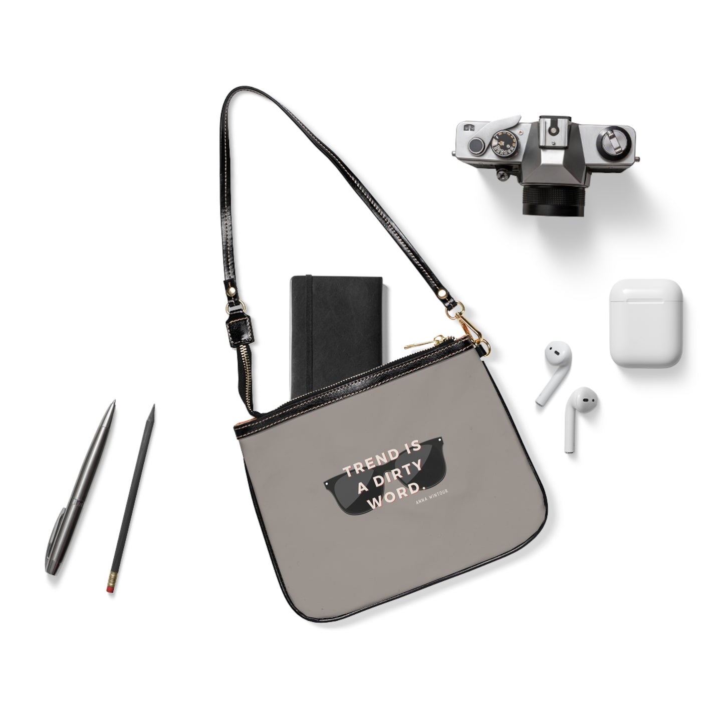 Grey Shoulder Bag, Anna Wintour Fashion Quote
