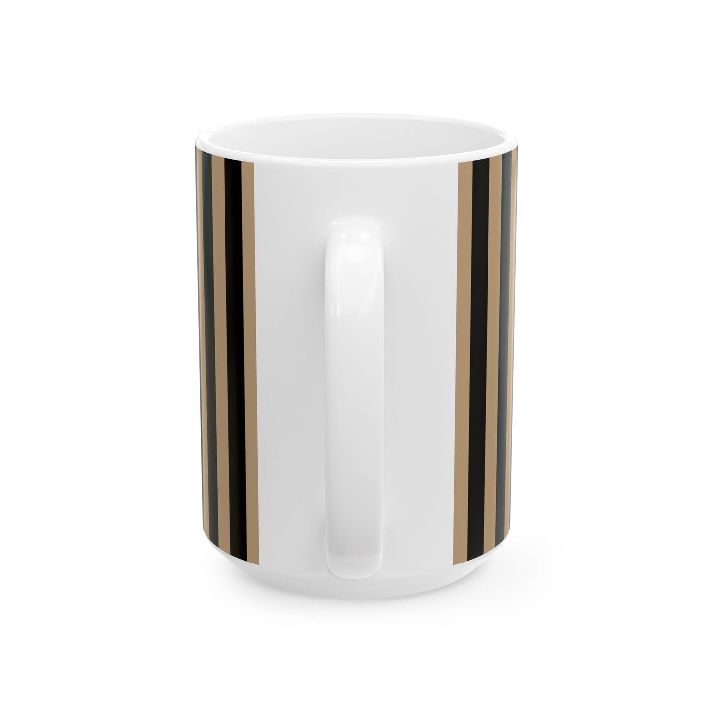 Le Guépard Ceramic Mug, WILD & FREE Collection – Vintage BLACK Striped Coffee Cup