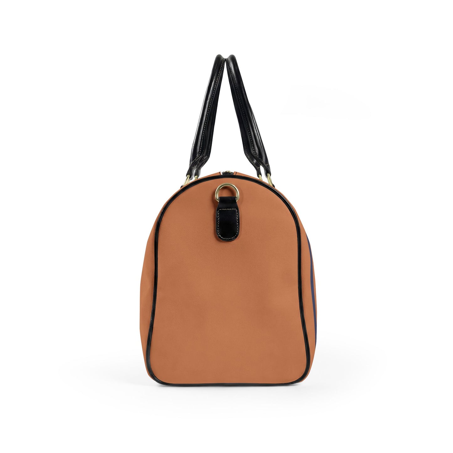 Chic Leather Travel Bag — 'Très Bon' Light Brown Striped Weekender
