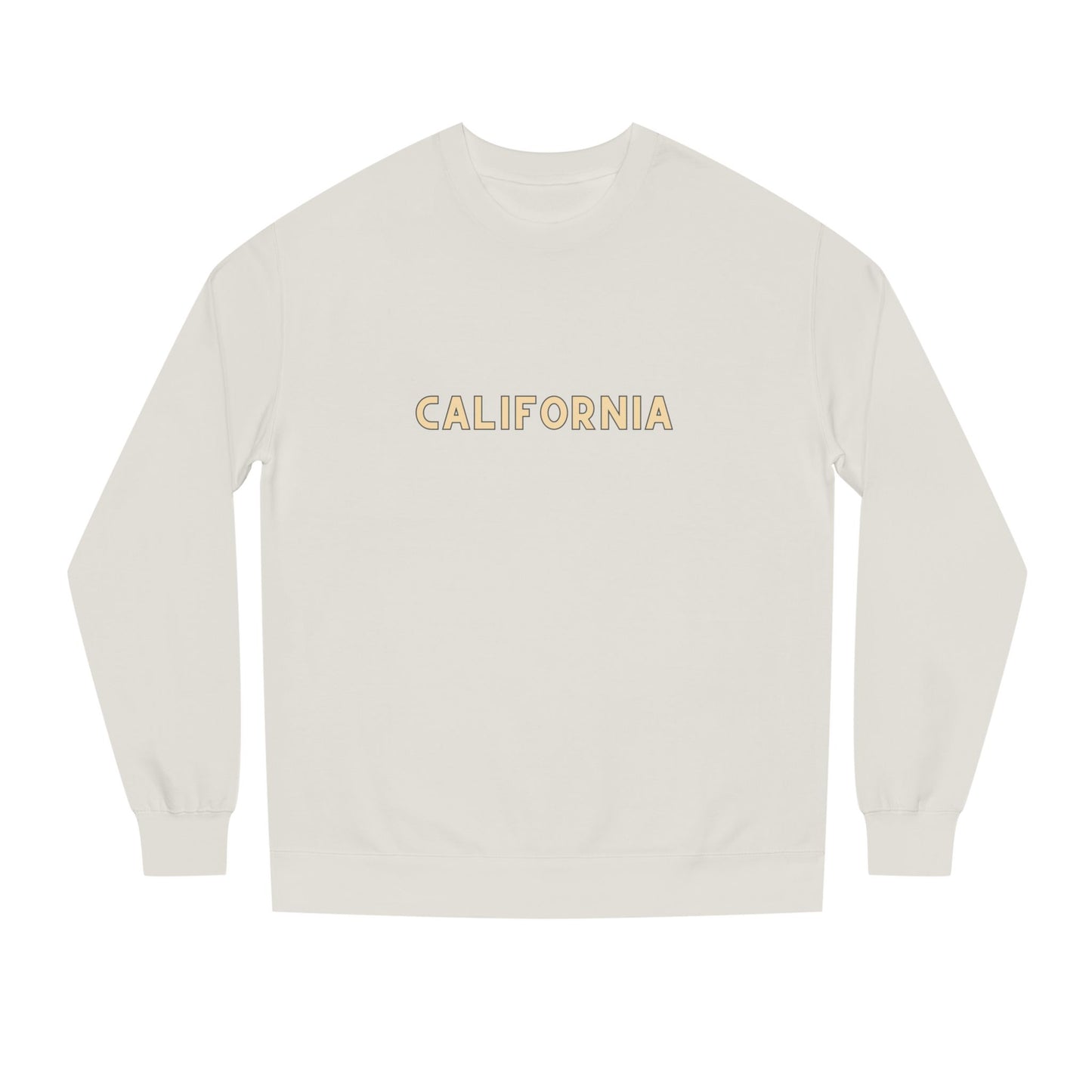 Beige long-sleeve shirt with 'California' printed on a white background