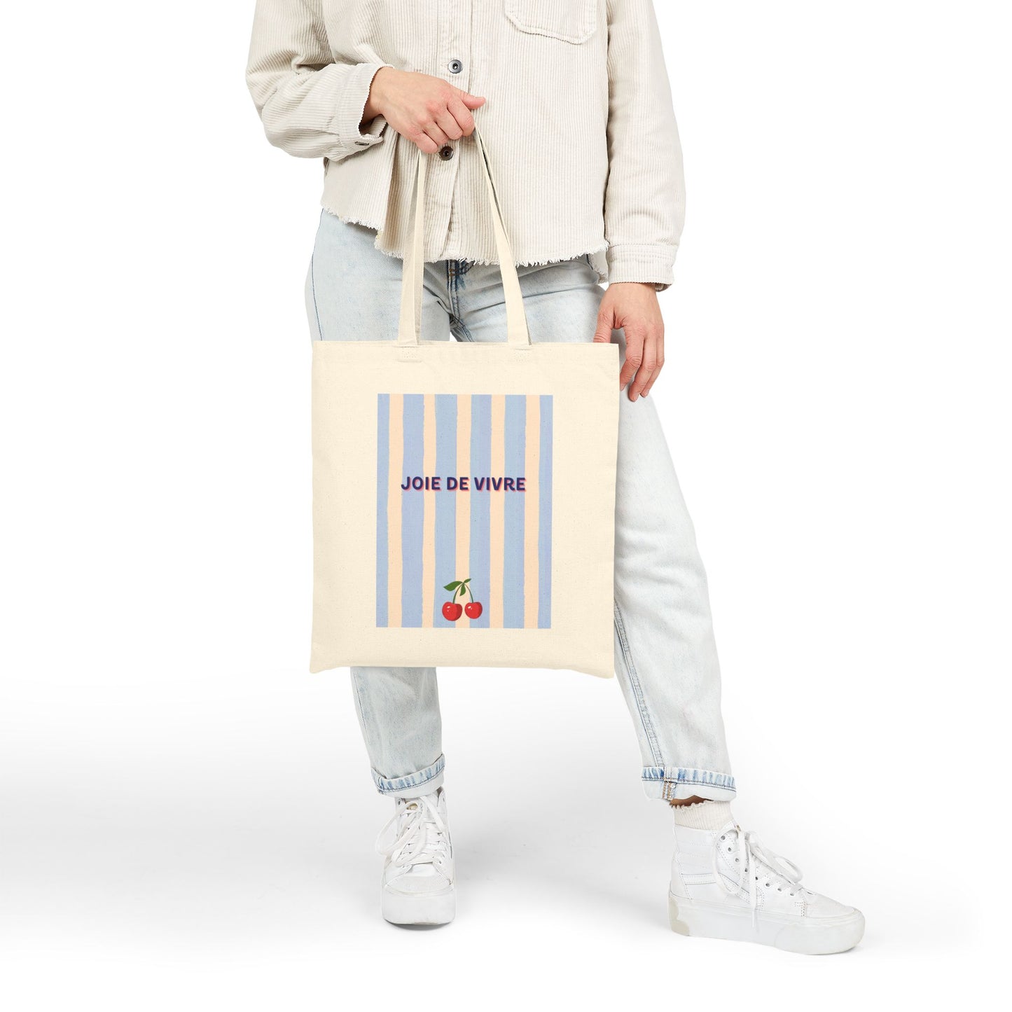 Joie de Vivre Cotton Beach Bag