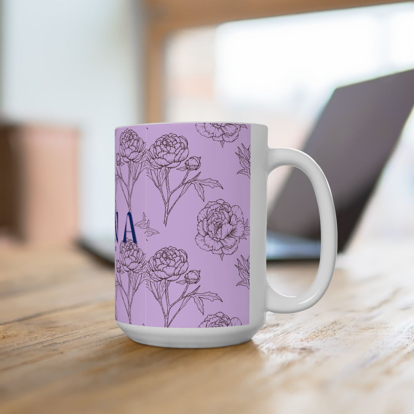 Floral NANA Ceramic Mug, Lavender- Grandma gift