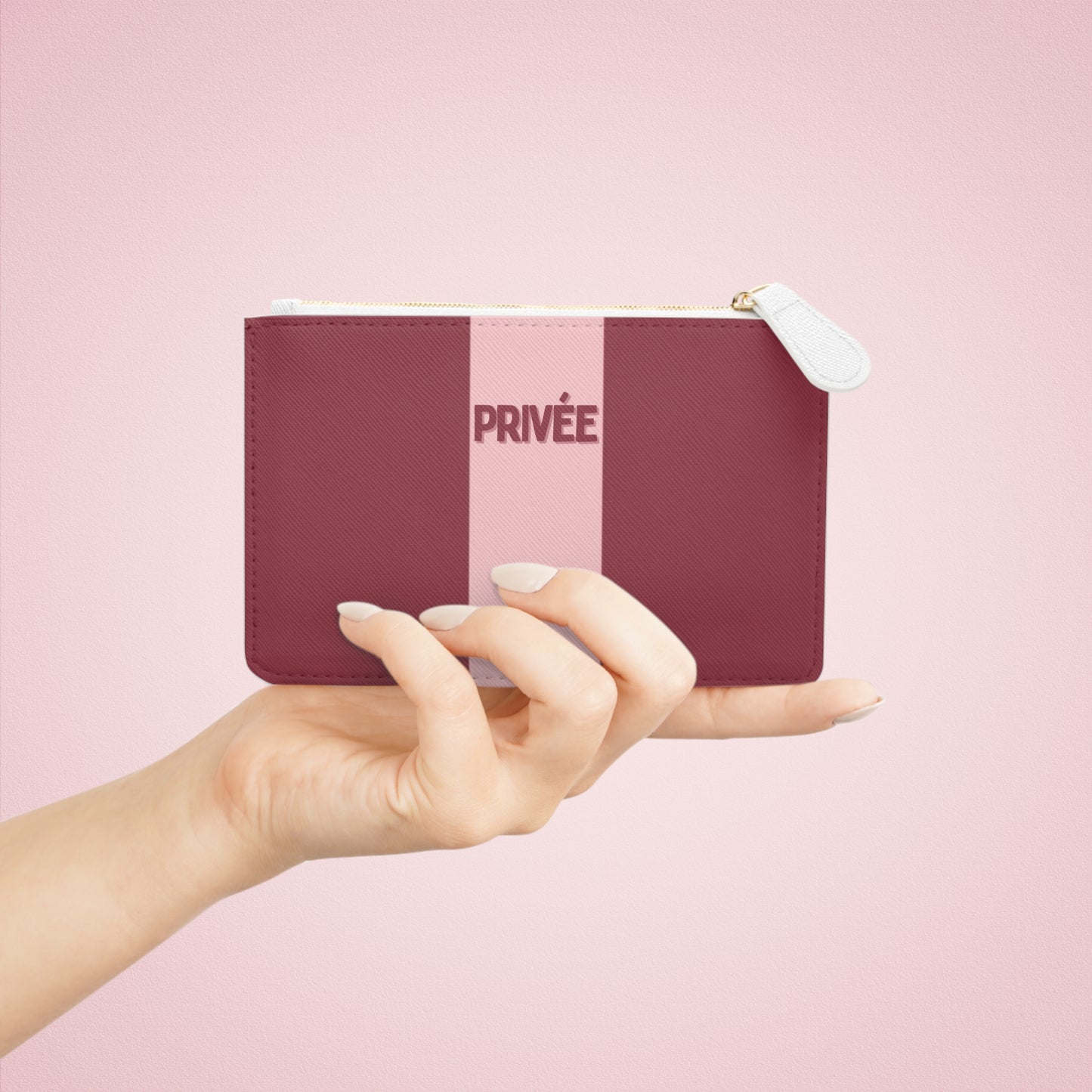 Burgundy Preppy Mini Clutch Bag, PRIVEE French Clutch