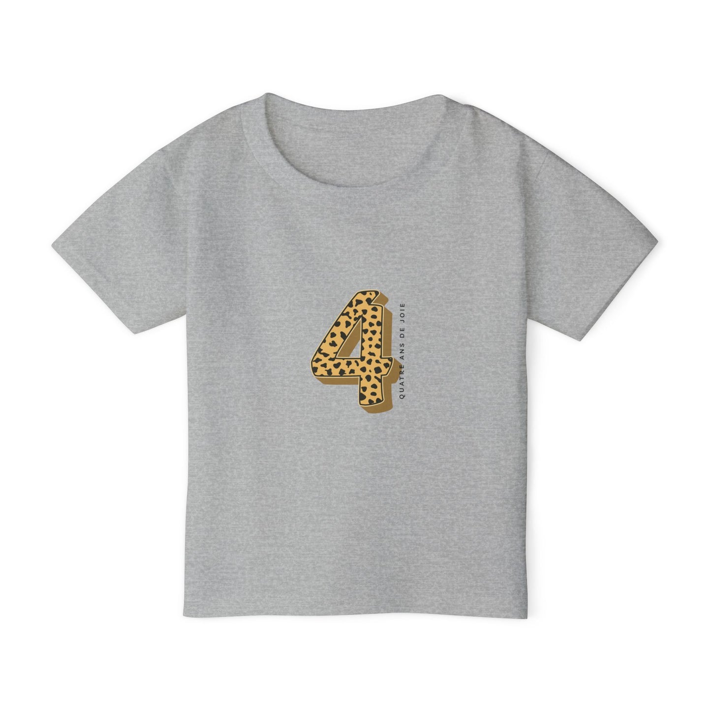Leopard Print 4th Bday Toddler T-shirt