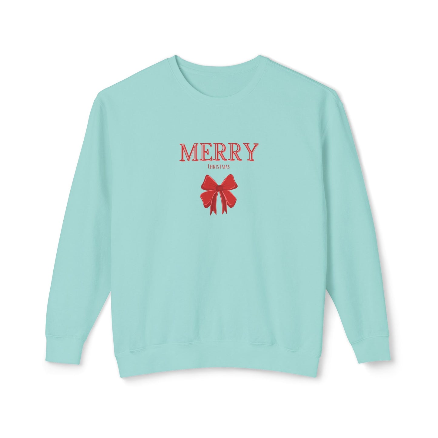 Merry Christmas Bow Ladies Sweatshirt
