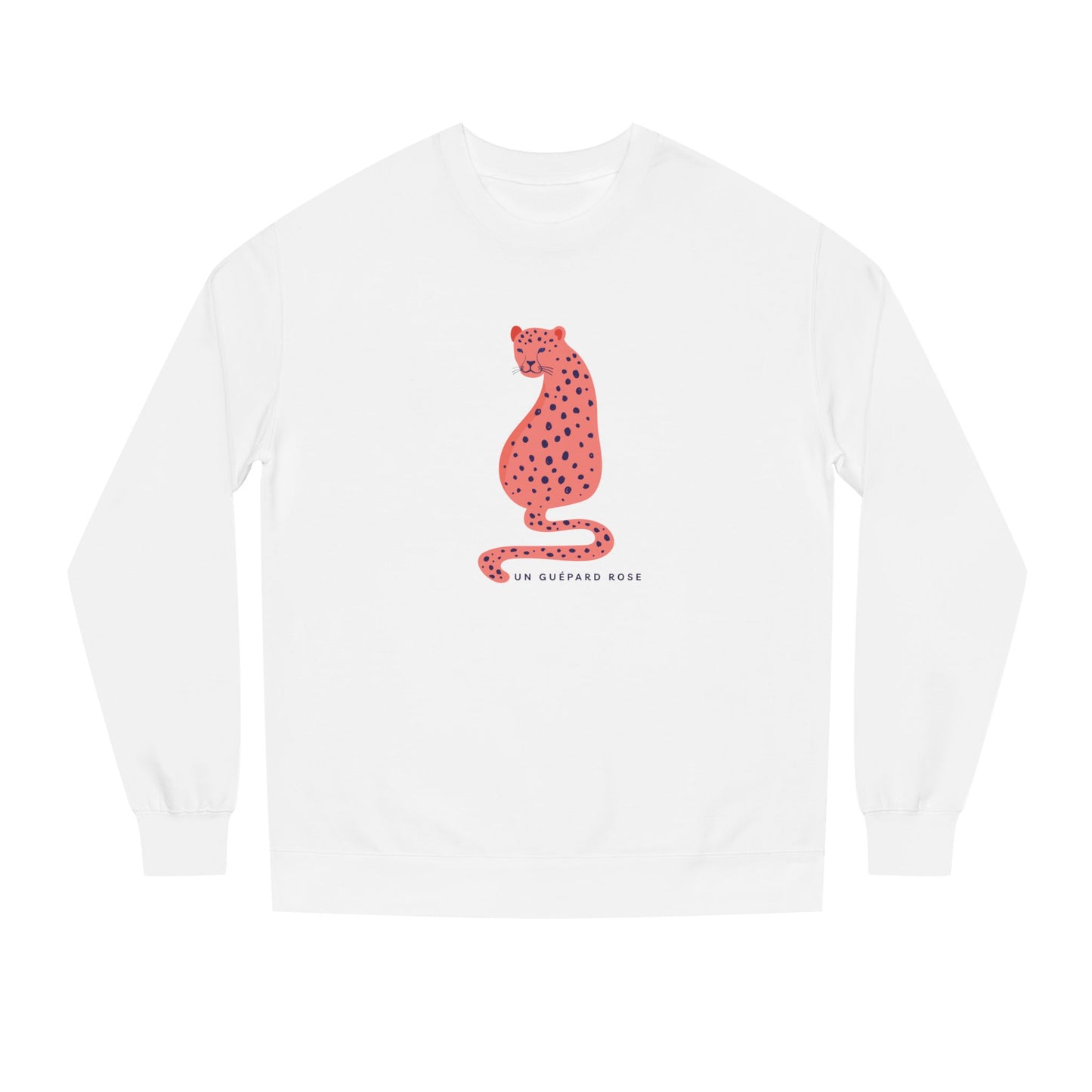 Pink Leopard Ladies Crew Neck, Colorful Sweatshirt