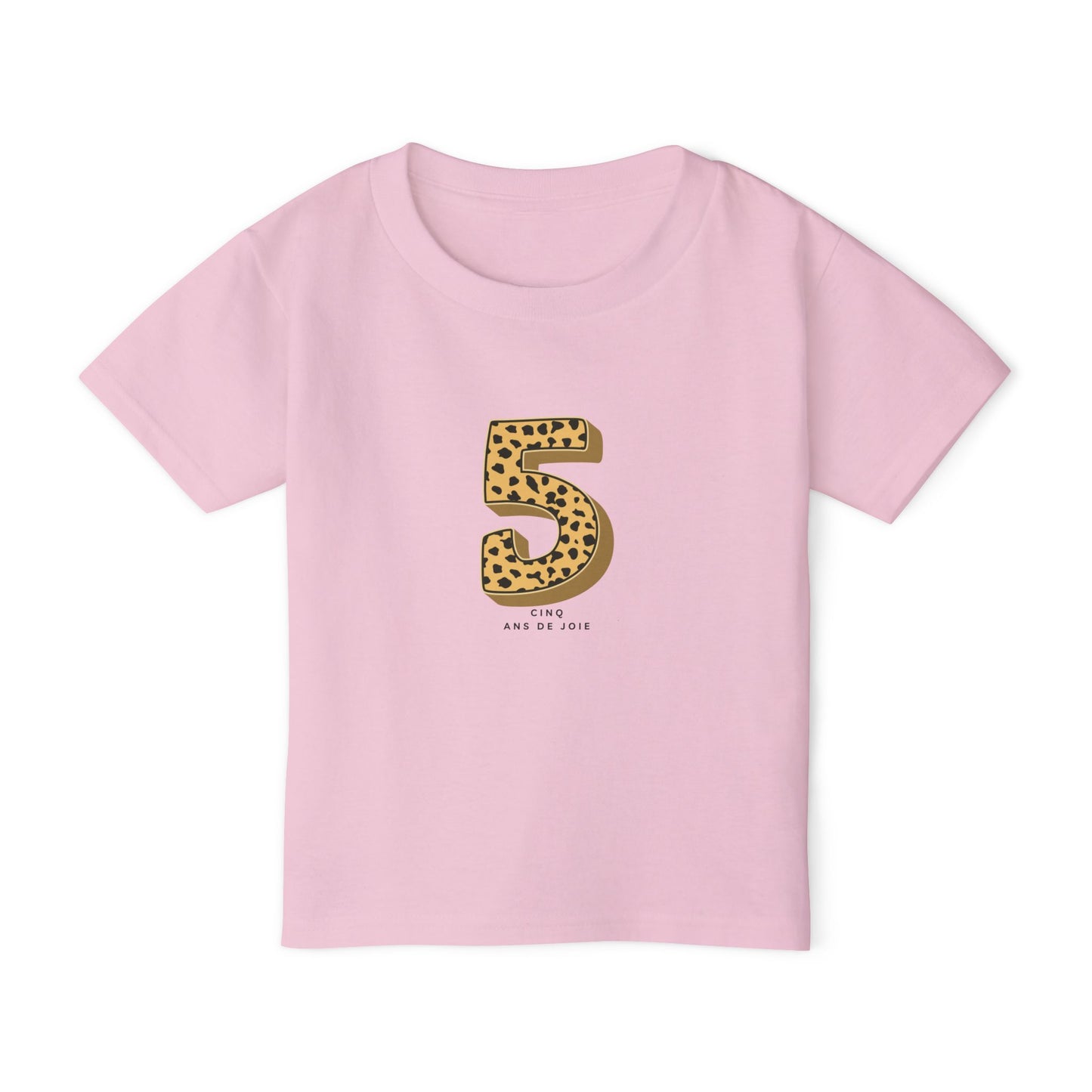 Leopard Print 5th Birthday Toddler T-Shirt