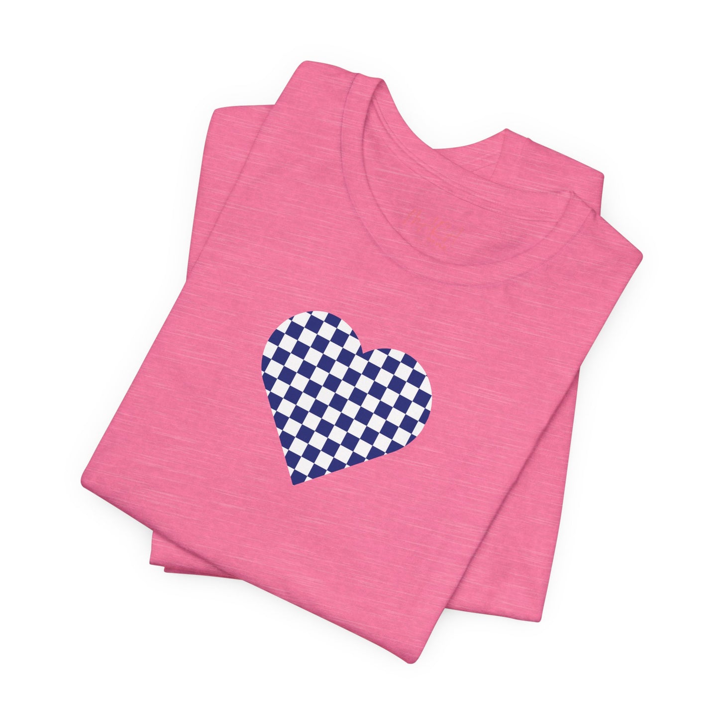Checkerboard Heart Ladies Tee | Preppy Basics