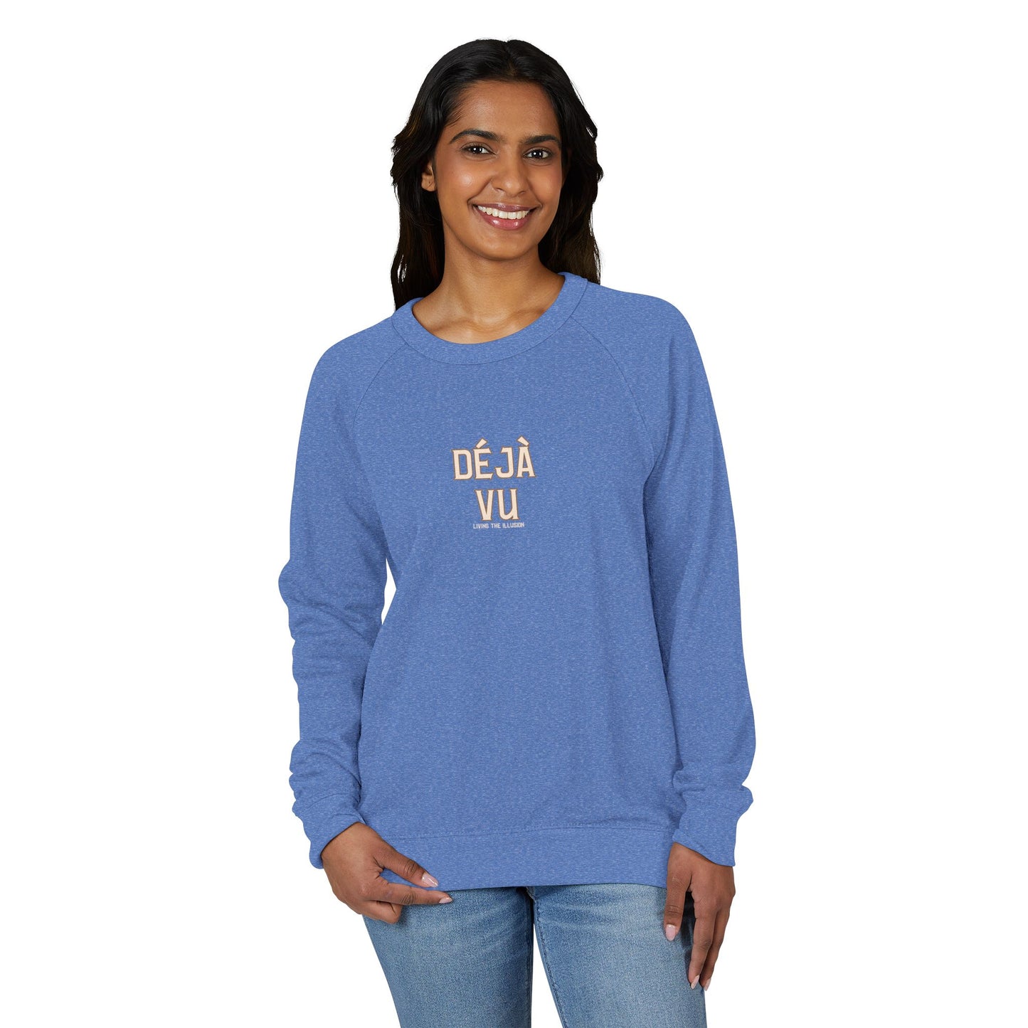 French Terry Crewneck "Déjà Vu"Sweatshirt, Stylish Casual Wear