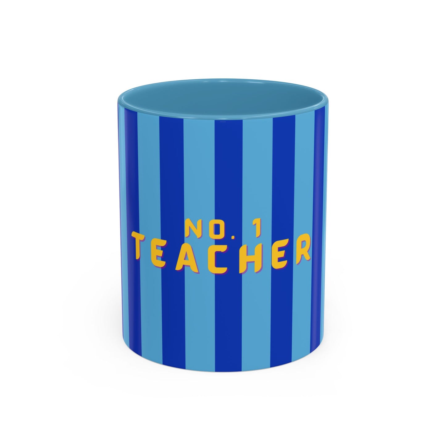 No. 1 Teacher Blue Accent Coffee Mug