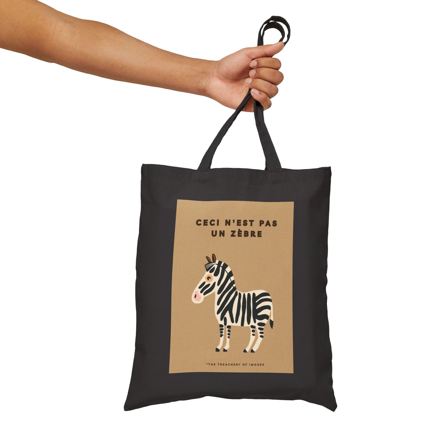 Zebra Canvas Tote Bag, René Magritte Inspired