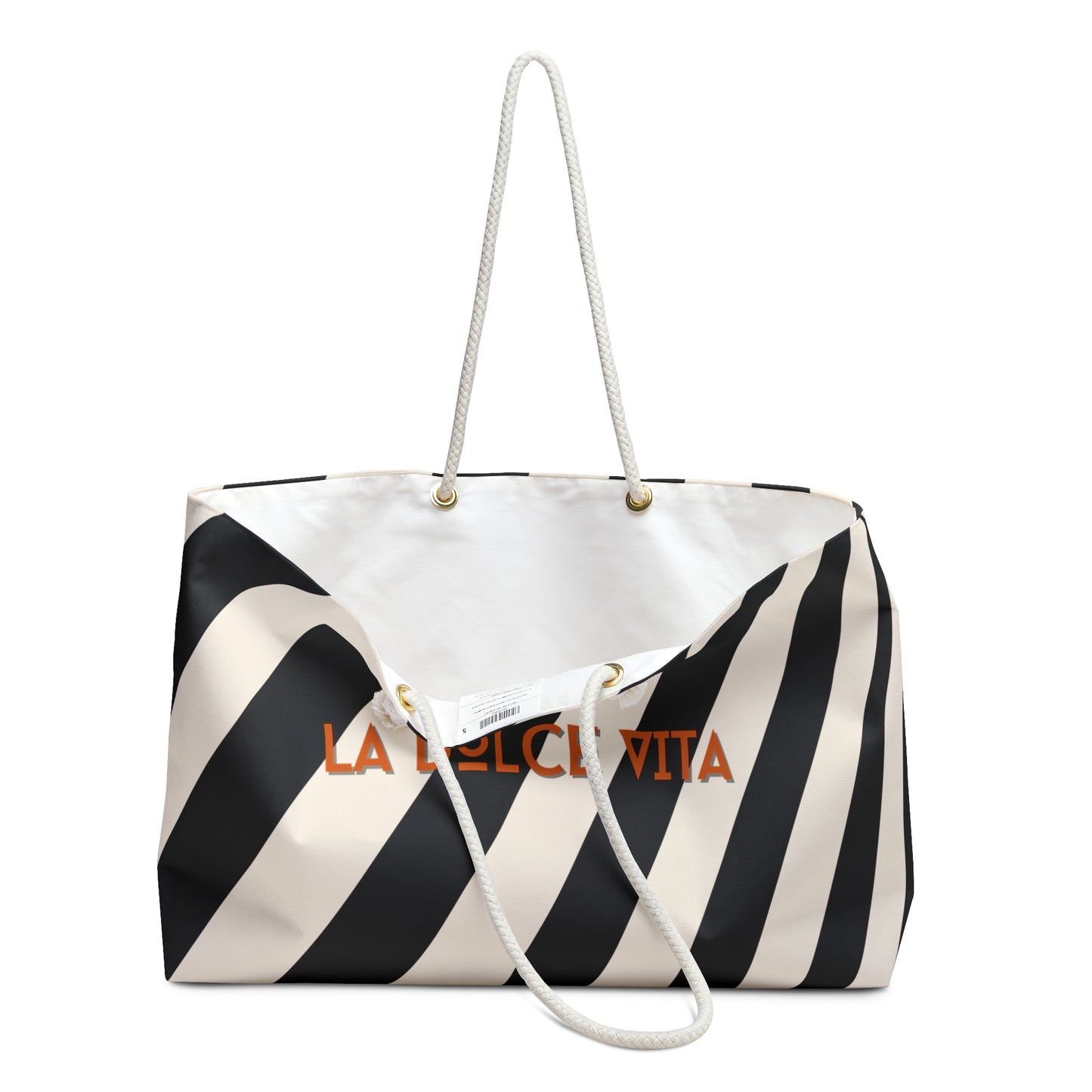 La Dolce Vita Black and White Weekender Bag