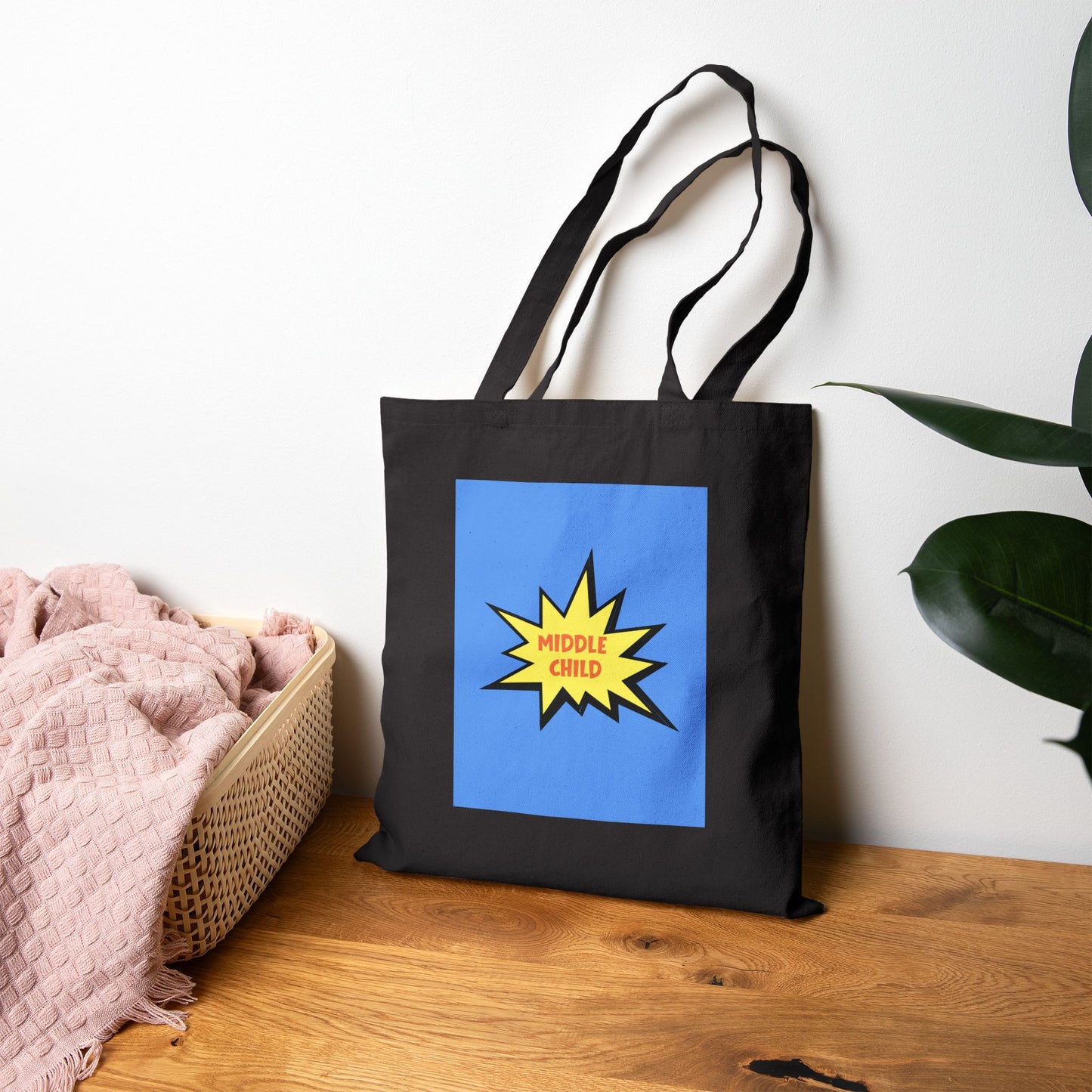 Middle Child Super Power Canvas Tote Bag, Siblings Gift,