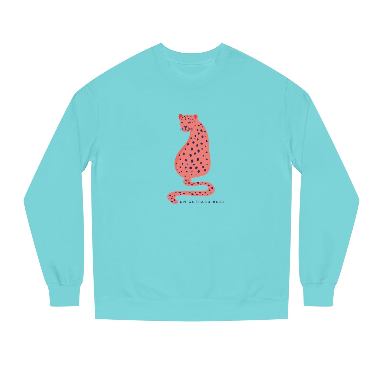 Pink Leopard Ladies Crew Neck, Colorful Sweatshirt
