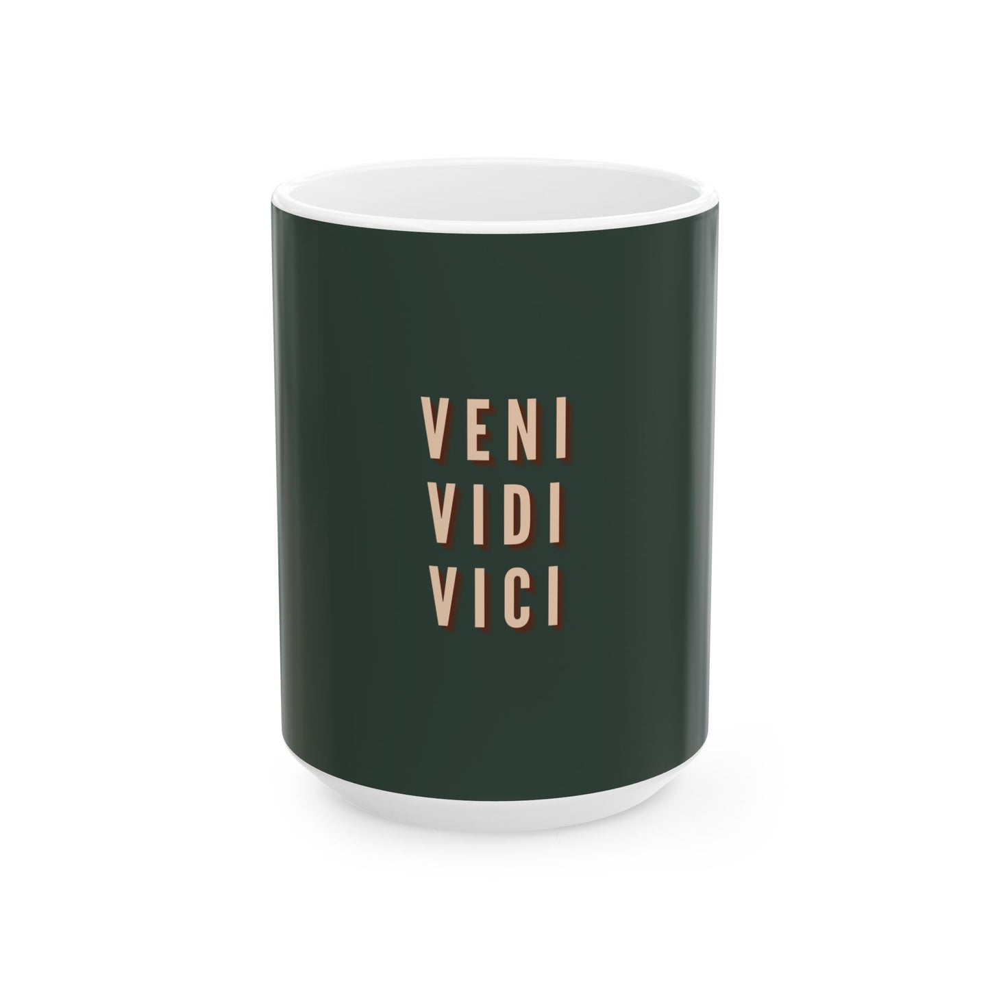 Veni Vidi Vici Ceramic Mug, Forest Green