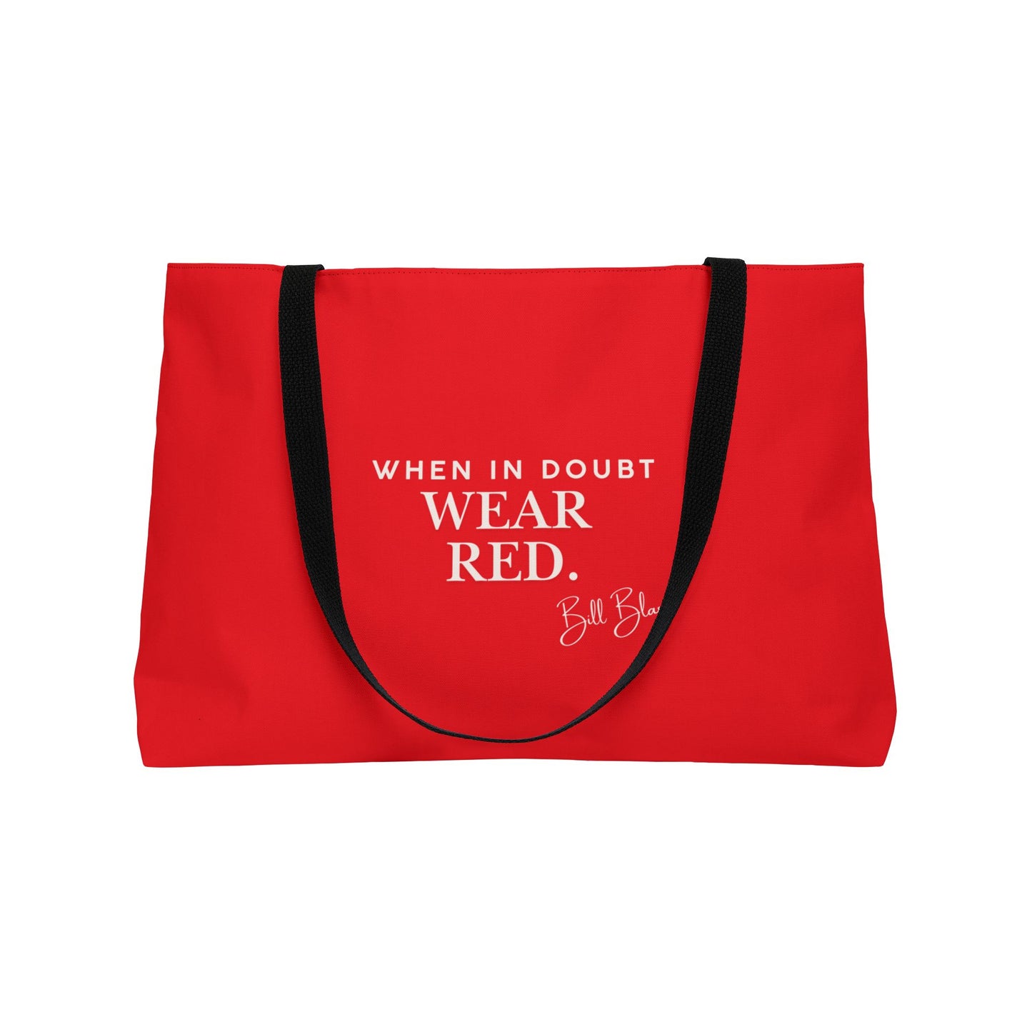 Red Overnight Carryall, Bill Blass Quote