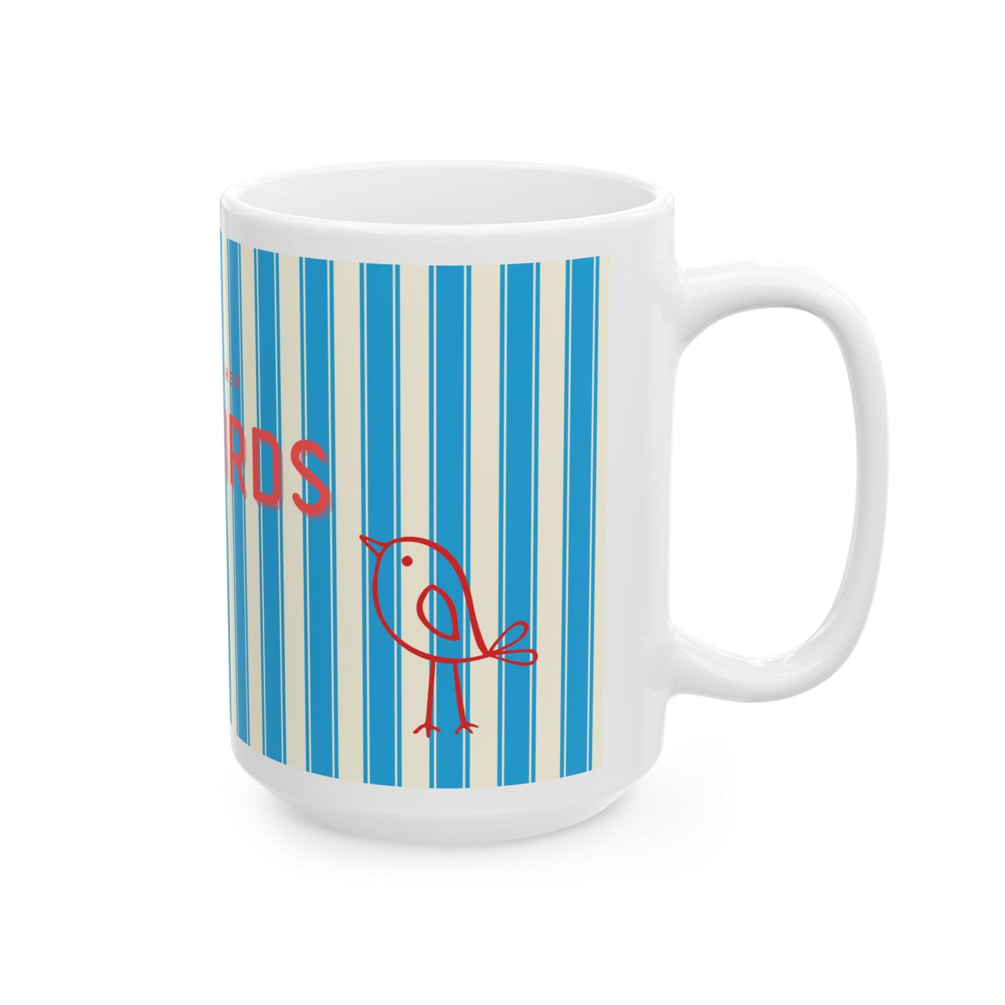 LoveBird Preppy Couple's Mugs, Blue - Newlywed Gift