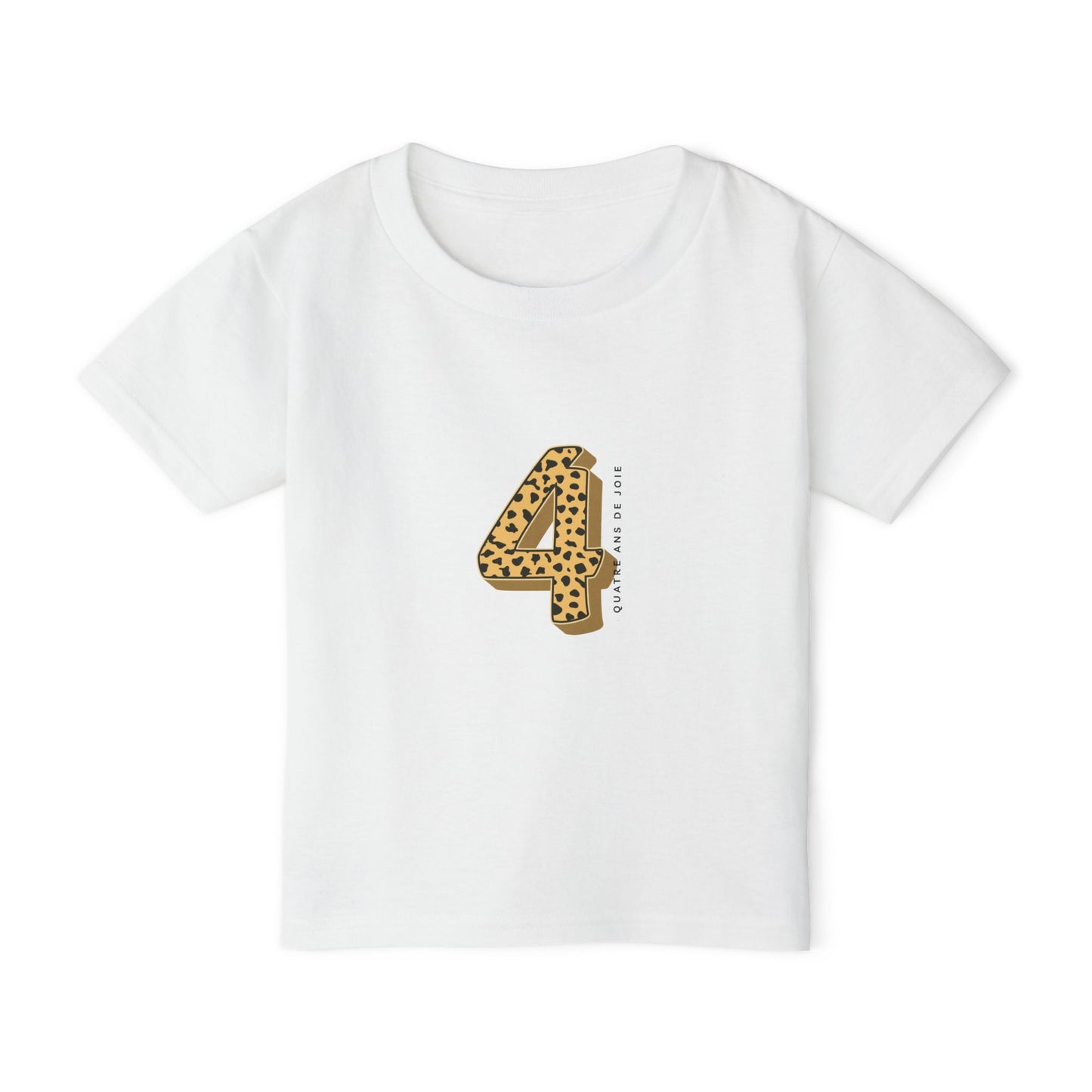 Leopard Print 4th Bday Toddler T-shirt